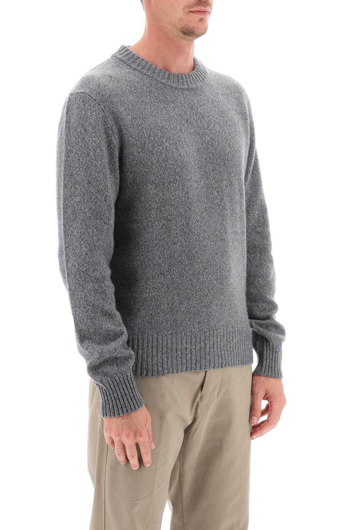 Shop Ami Alexandre Mattiussi Cashmere And Wool Sweater In Grey