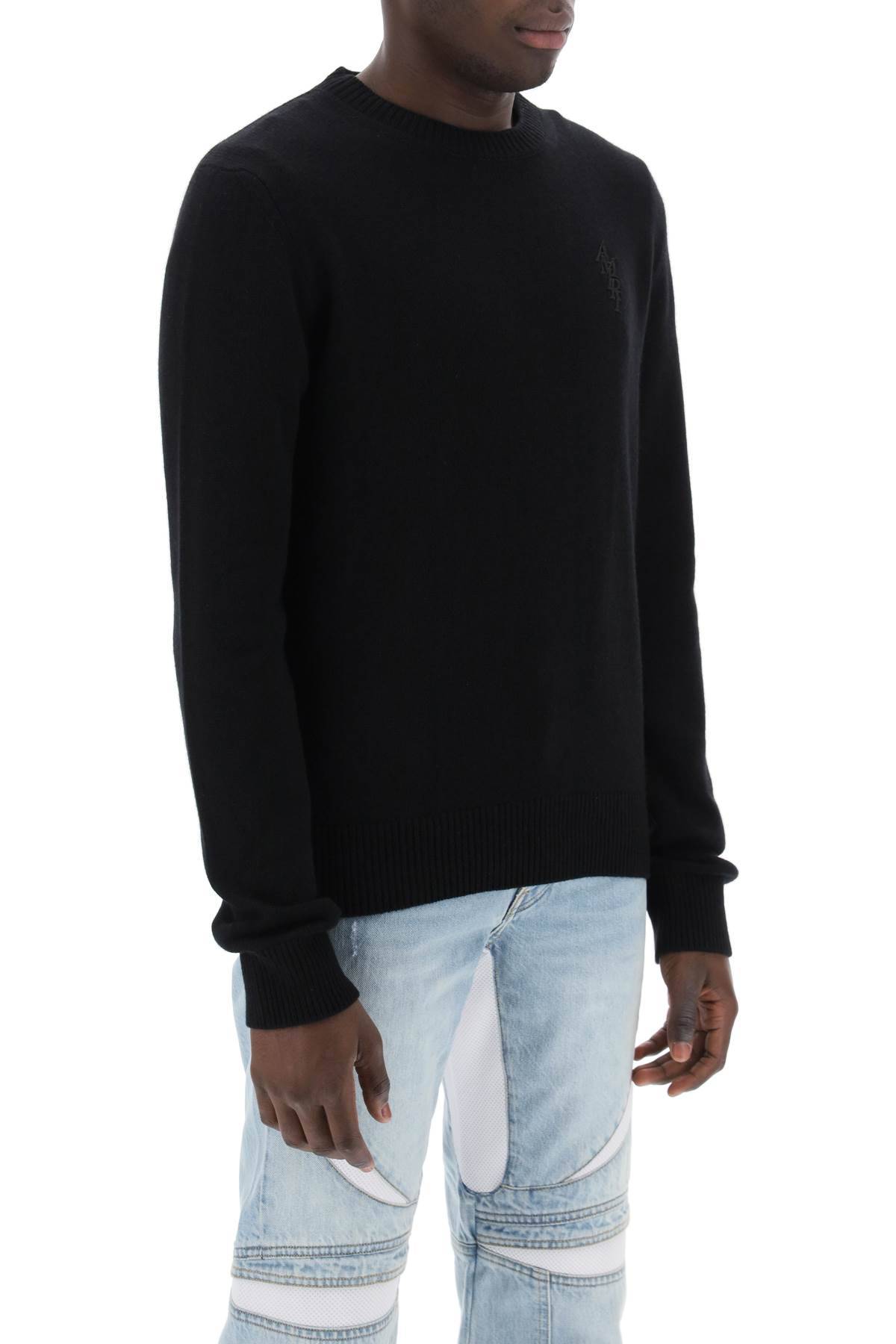 Shop Amiri Stack Cashmere Sweater In Black