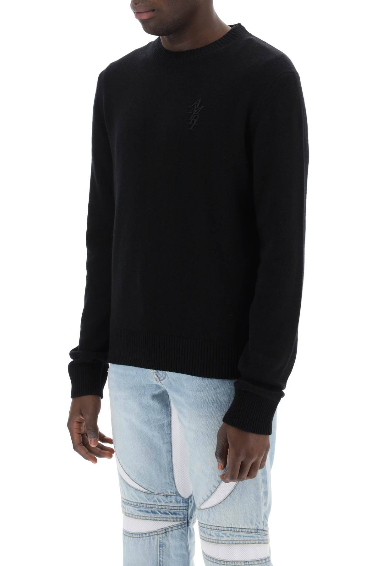 Shop Amiri Stack Cashmere Sweater In Black