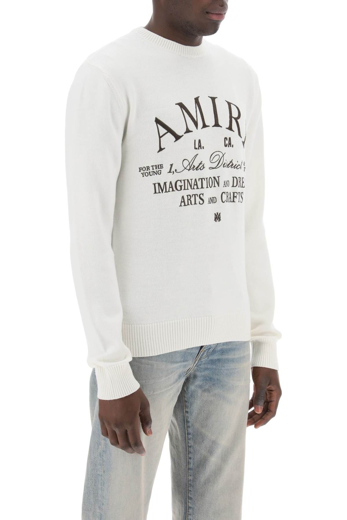 Shop Amiri Arts District Wool Sweater In White,neutro