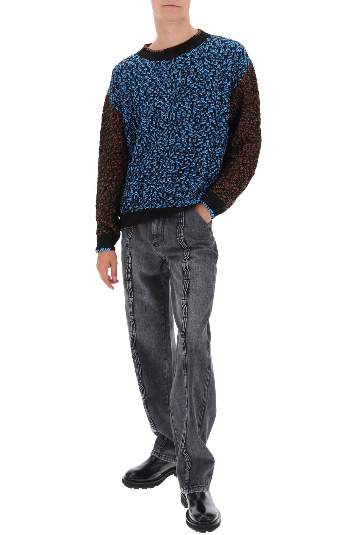 Shop Andersson Bell Multicolored Net Cotton Blend Sweater