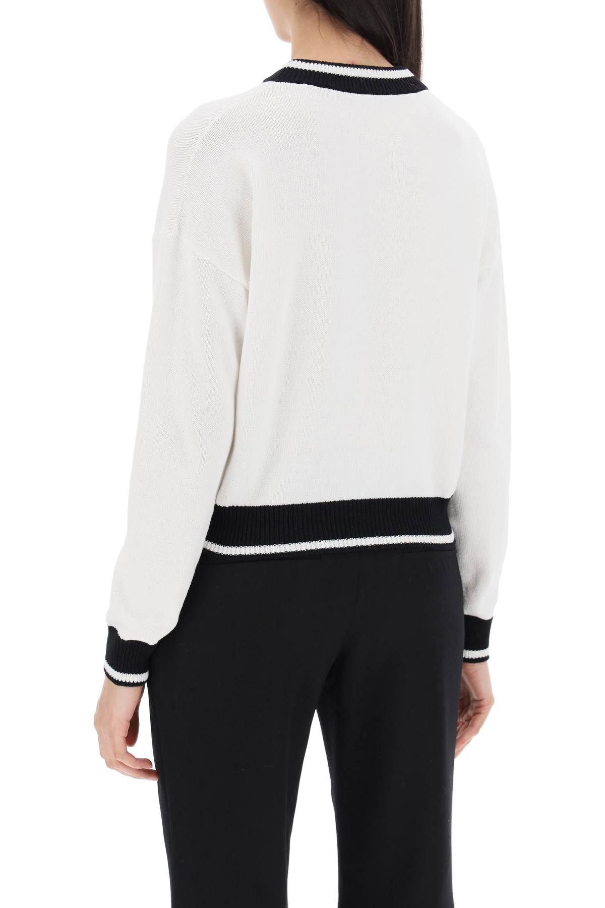 Shop Balmain Embroidered Logo Pullover In White