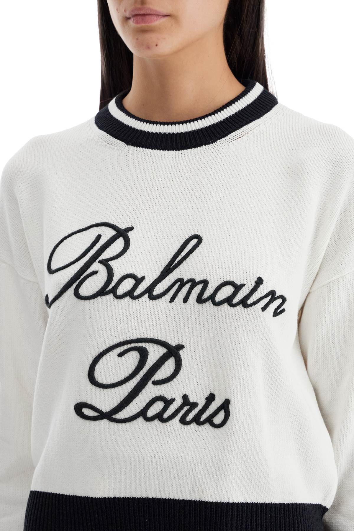 Shop Balmain Boxy Cotton And Lyocell Blend In White