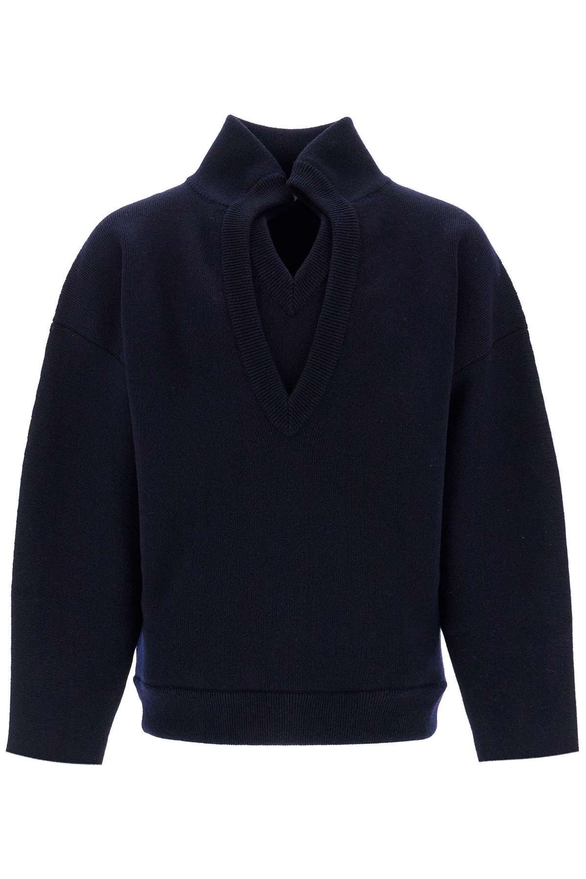 Shop Bottega Veneta "compact Wool Sweater For Men In Blue