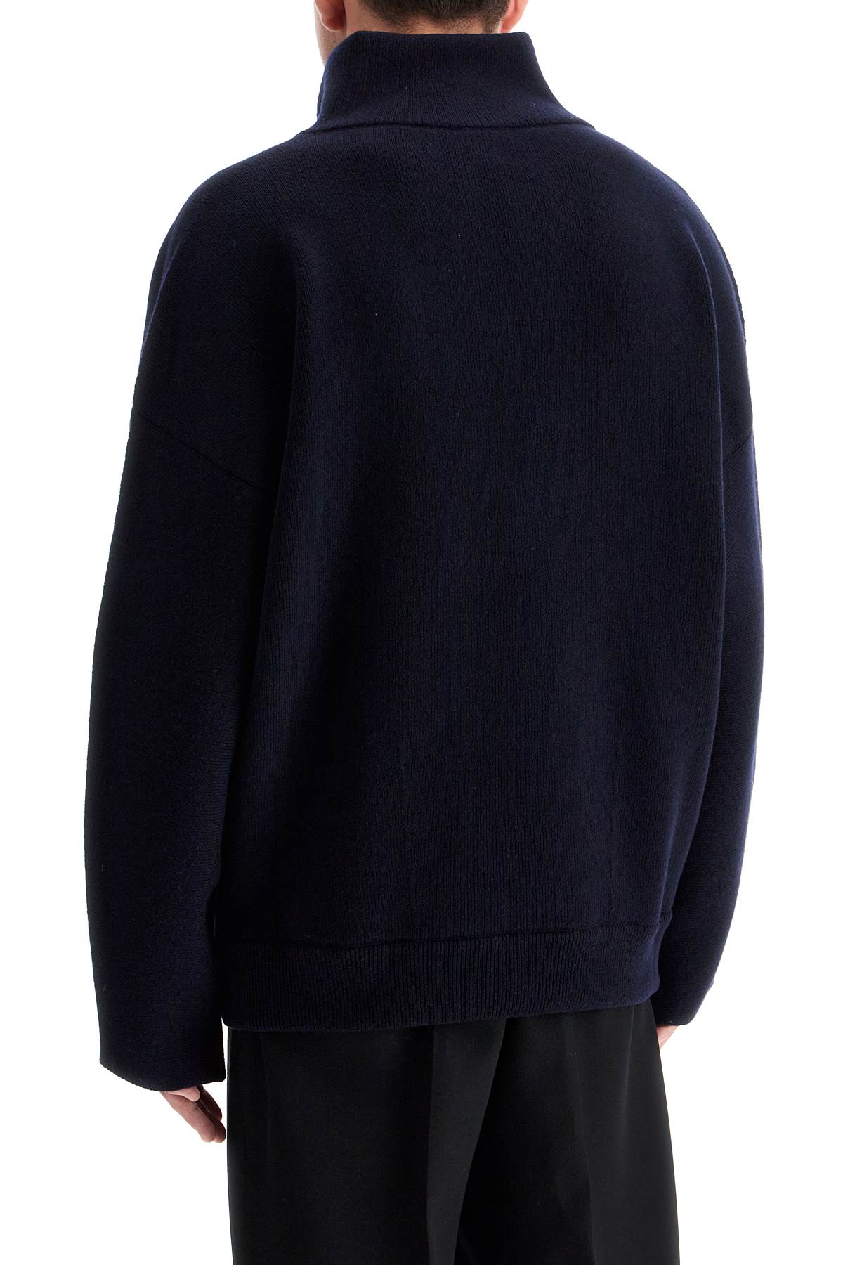 Shop Bottega Veneta "compact Wool Sweater For Men In Blue