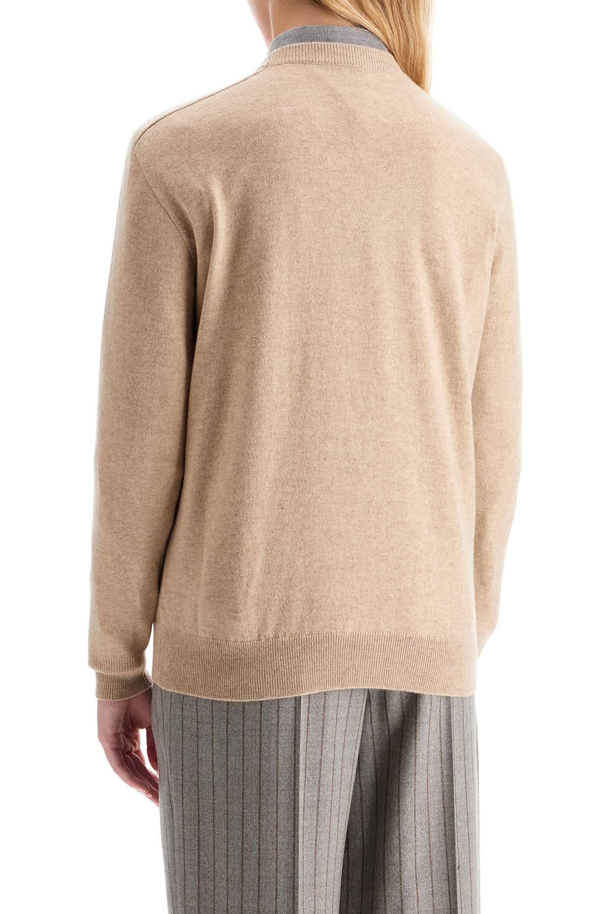 Shop Brunello Cucinelli Cashmere Crewneck Pullover In Beige