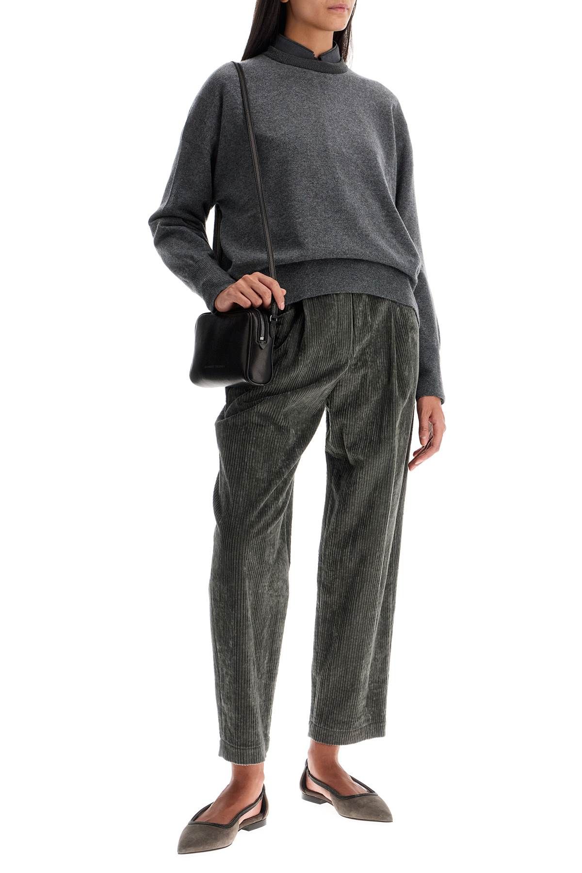 Shop Brunello Cucinelli "pullover With Precious Rib In Grey