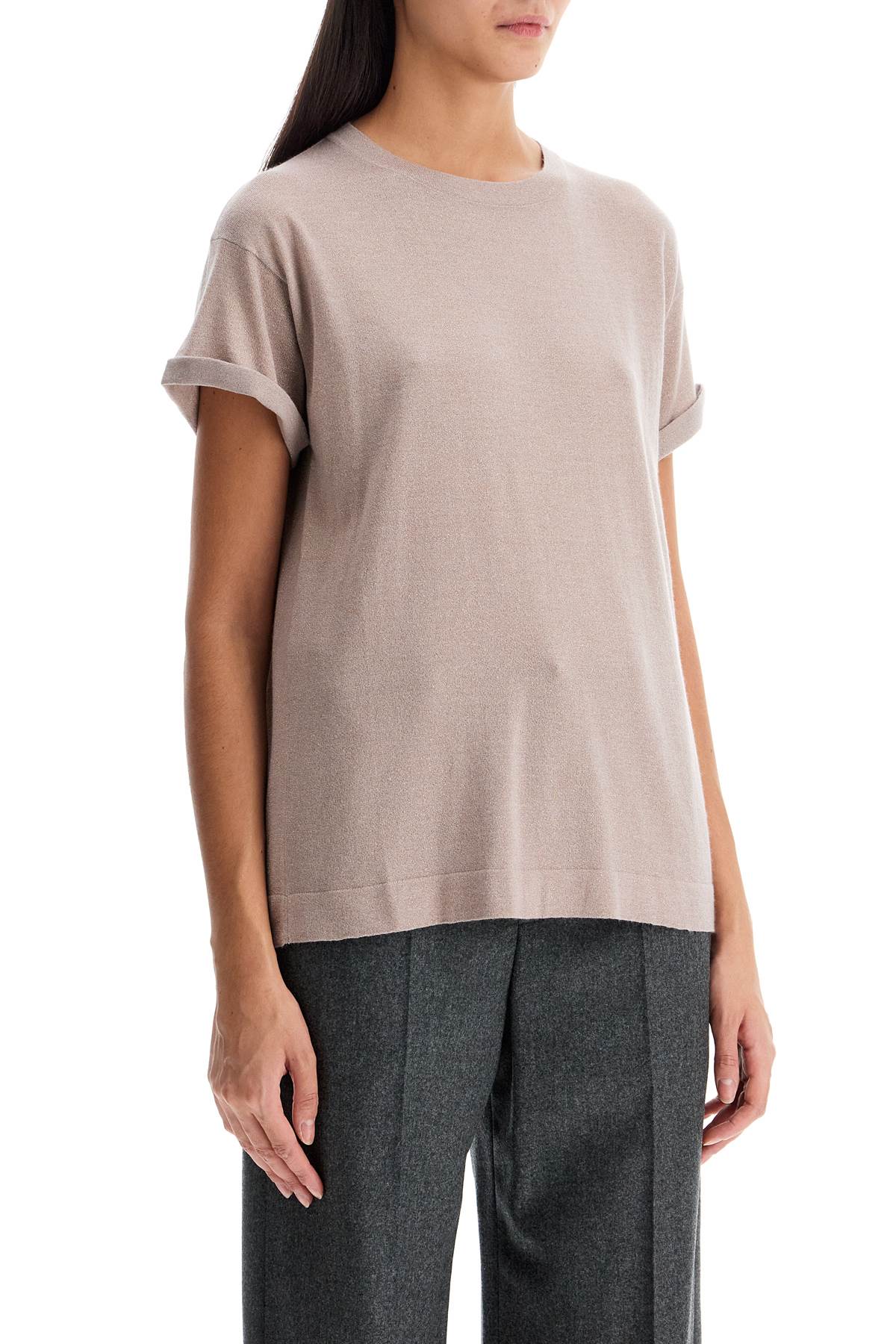 Shop Brunello Cucinelli "sparkling Knit Top In Pink