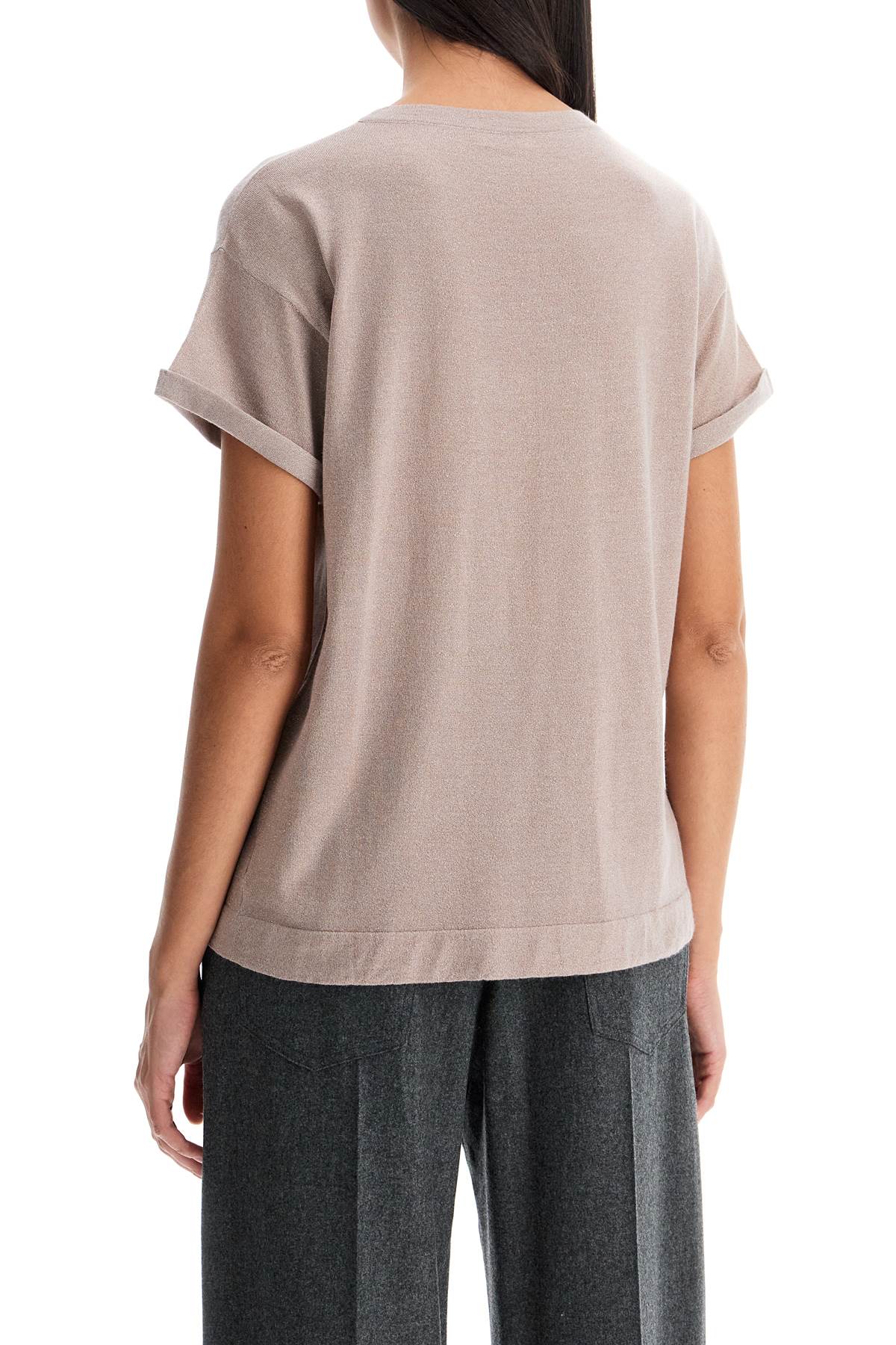 Shop Brunello Cucinelli "sparkling Knit Top In Pink