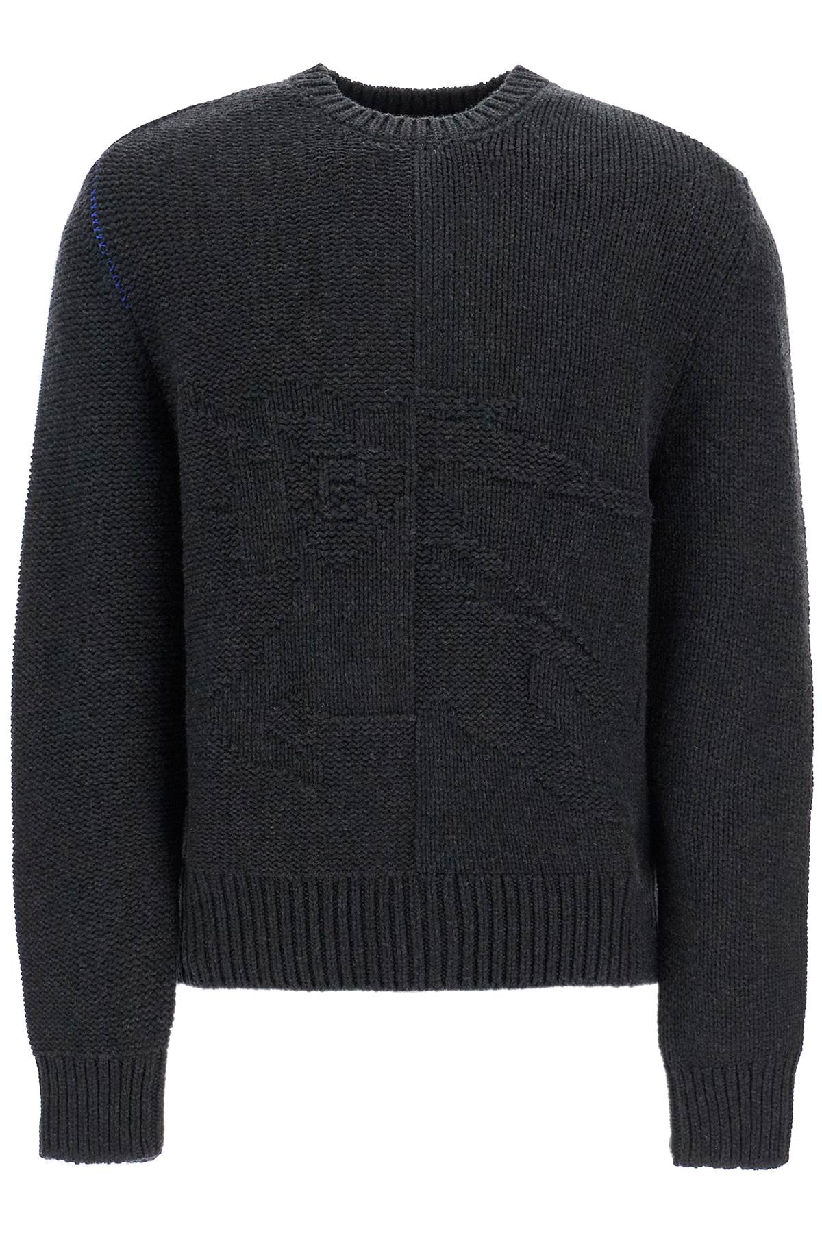 Shop Burberry Cashmere Sweater With Ekd Design In Grey