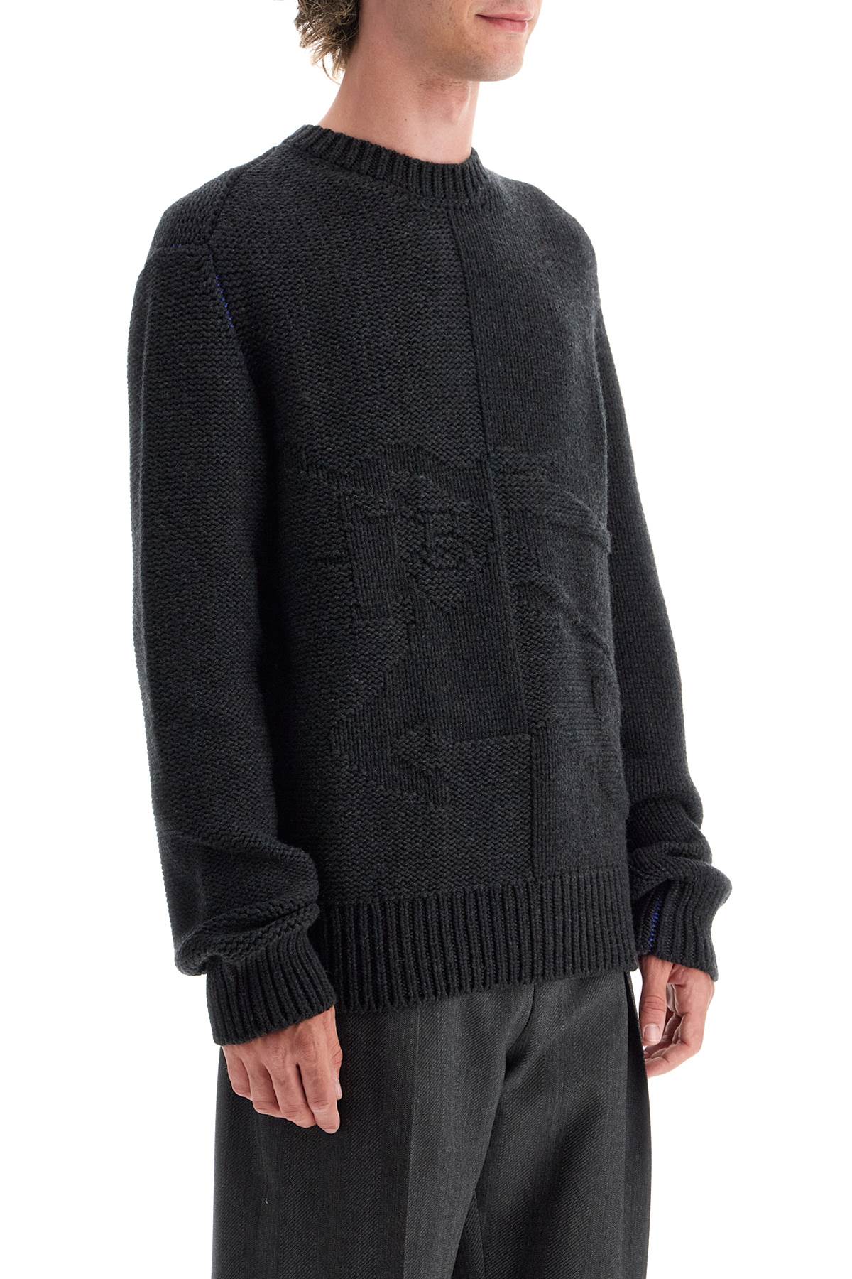 Shop Burberry Cashmere Sweater With Ekd Design In Grey