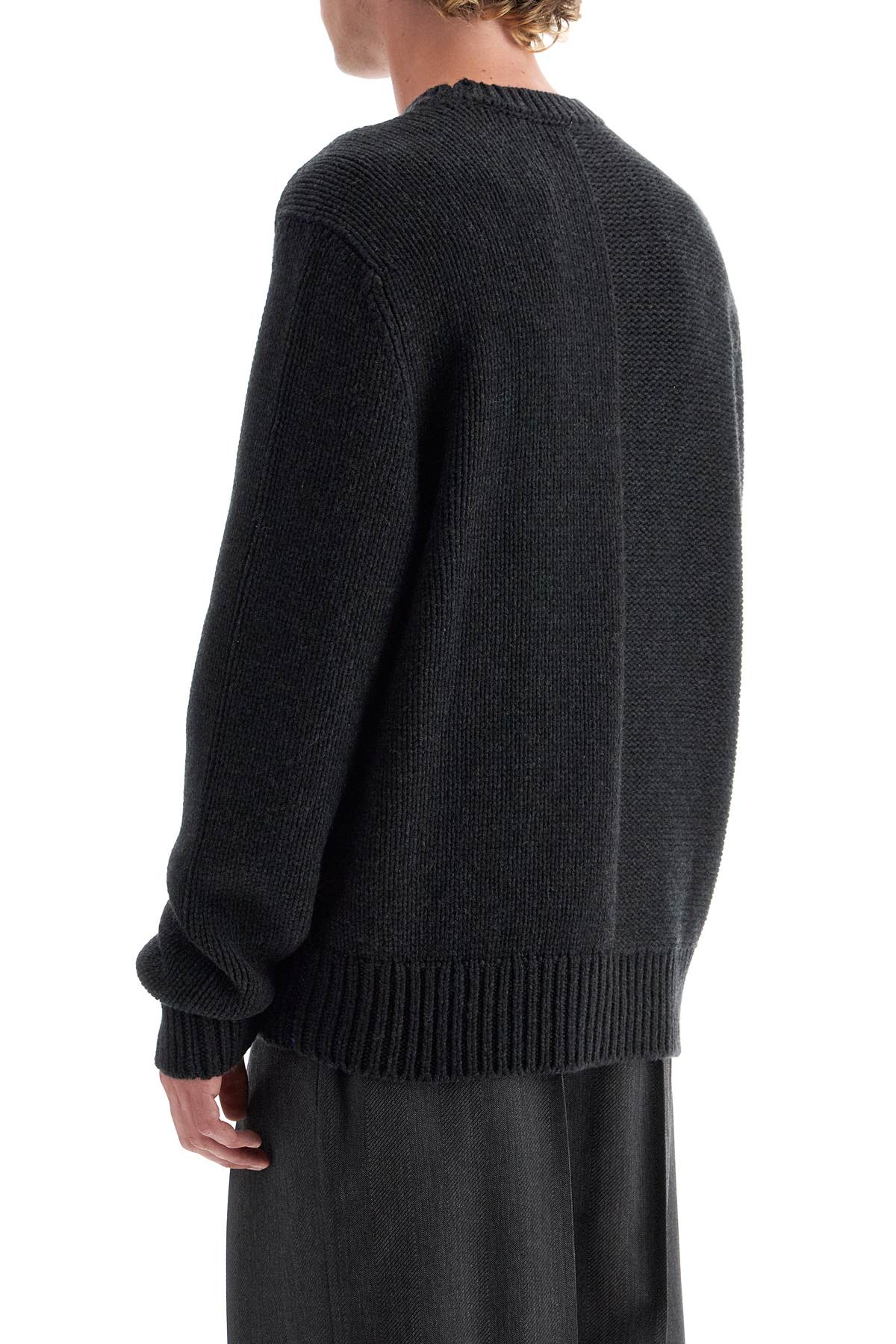 Shop Burberry Cashmere Sweater With Ekd Design In Grey