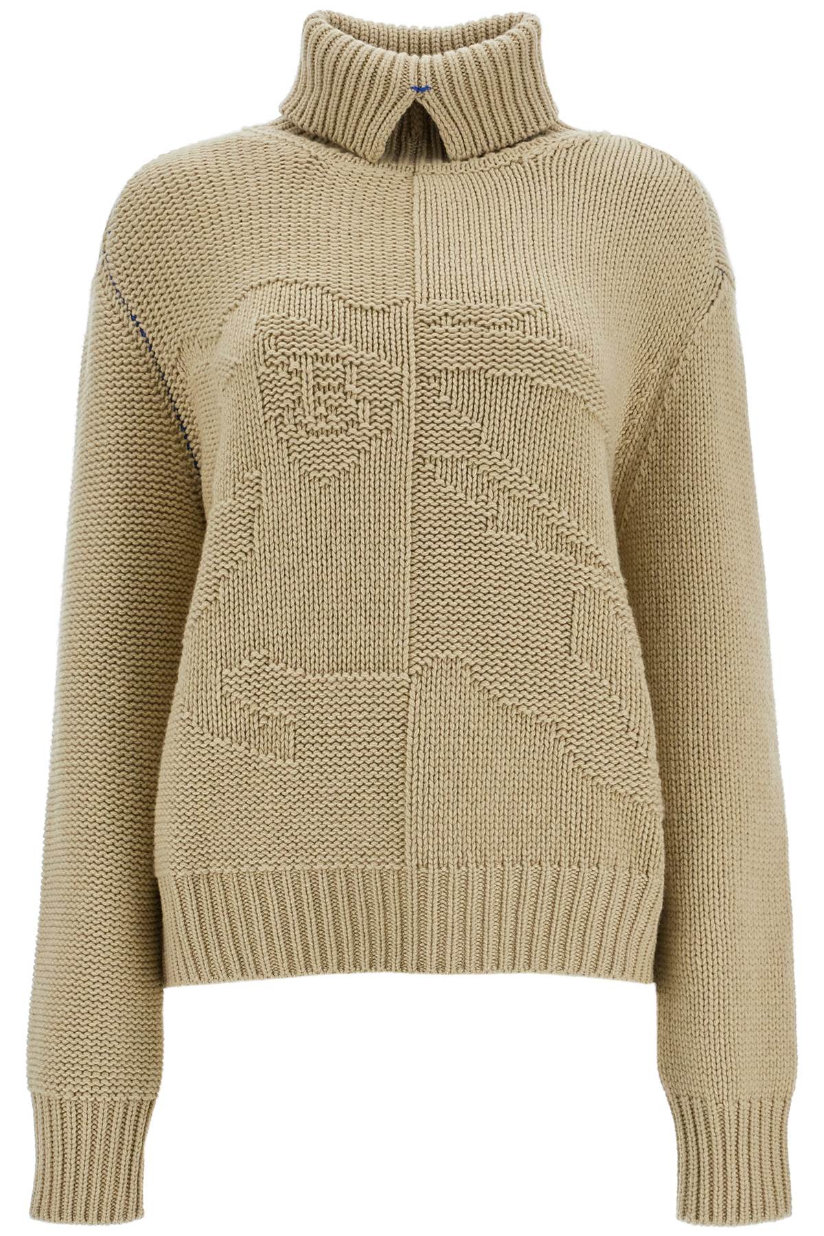 Shop Burberry Cashmere Sweater With Ekd Design In Neutro