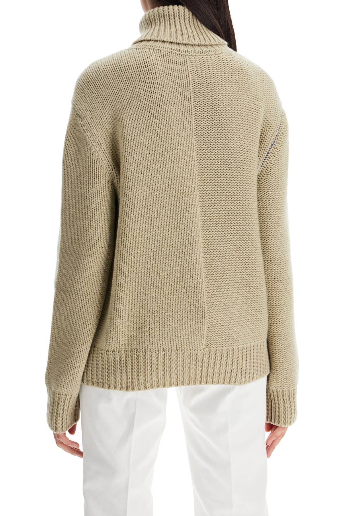 Shop Burberry Cashmere Sweater With Ekd Design In Neutro