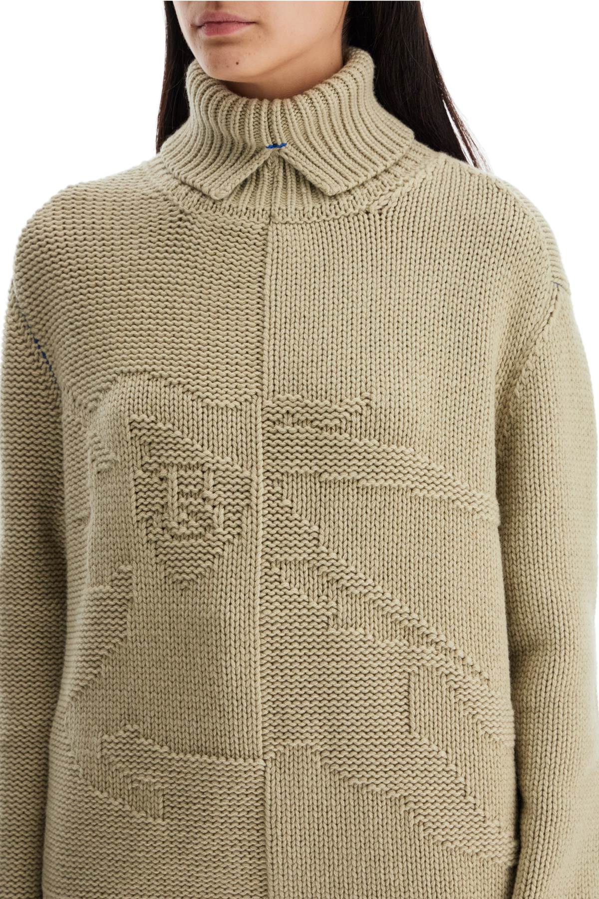 Shop Burberry Cashmere Sweater With Ekd Design In Neutro