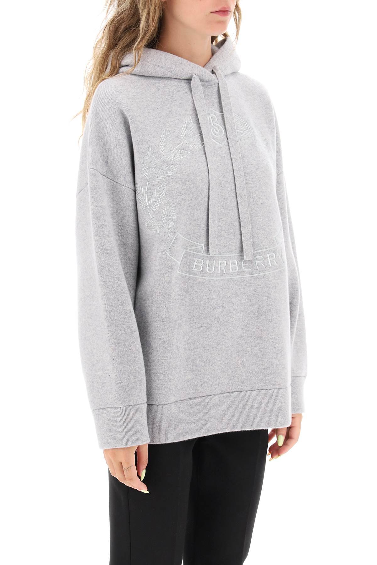 Shop Burberry 'cristiana' Cashmere Blend Hoodie In Grey