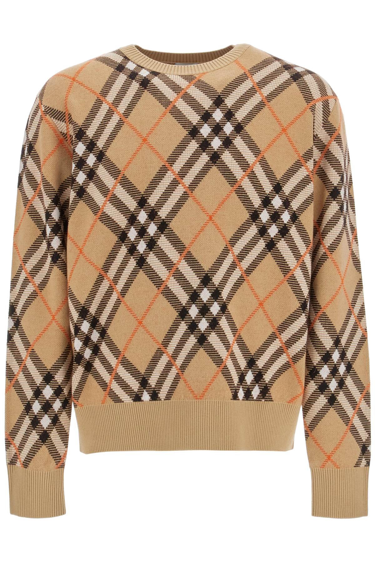 Shop Burberry Ered Wool And Mohair Pullover Sweater In Beige