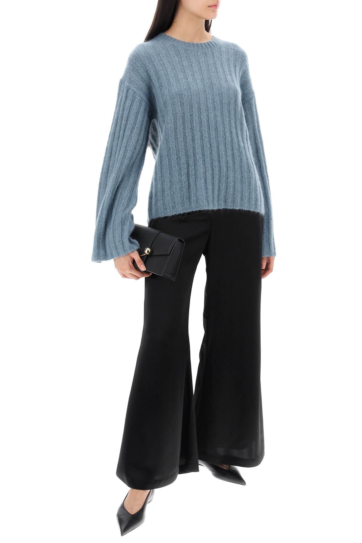 Shop By Malene Birger Ribbed Knit Pullover Sweater In Light Blue