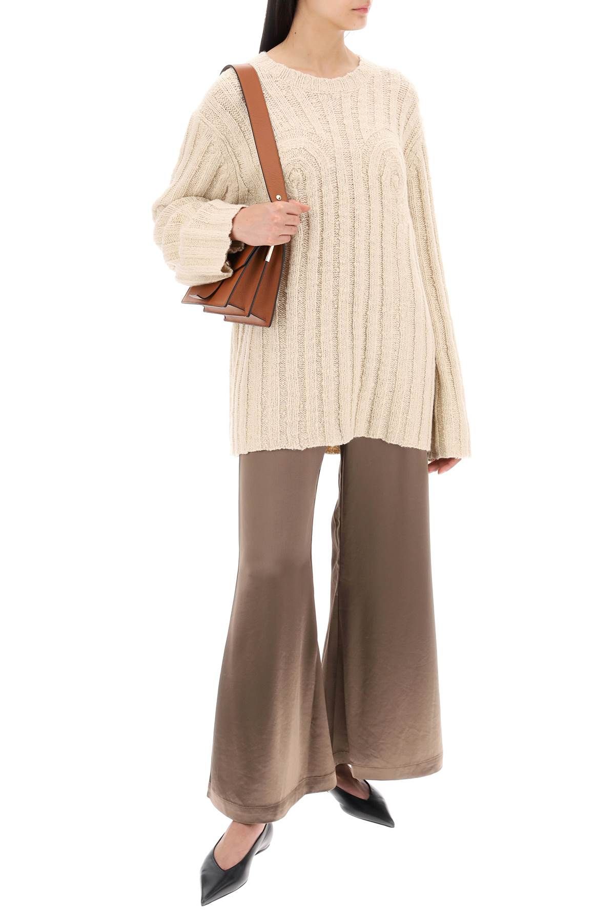 Shop By Malene Birger "cirra Ribbed Knit Pul In Beige