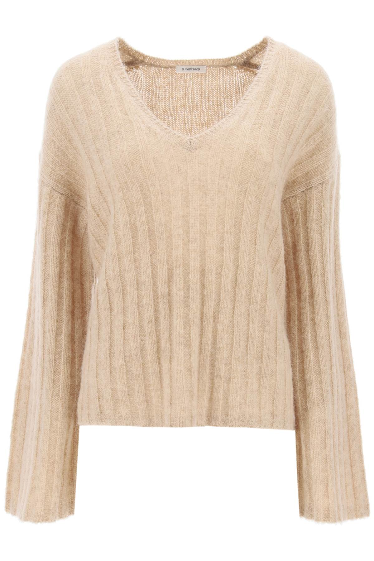 Shop By Malene Birger Cimone Sweater In Flat-ribbed Knit In Beige