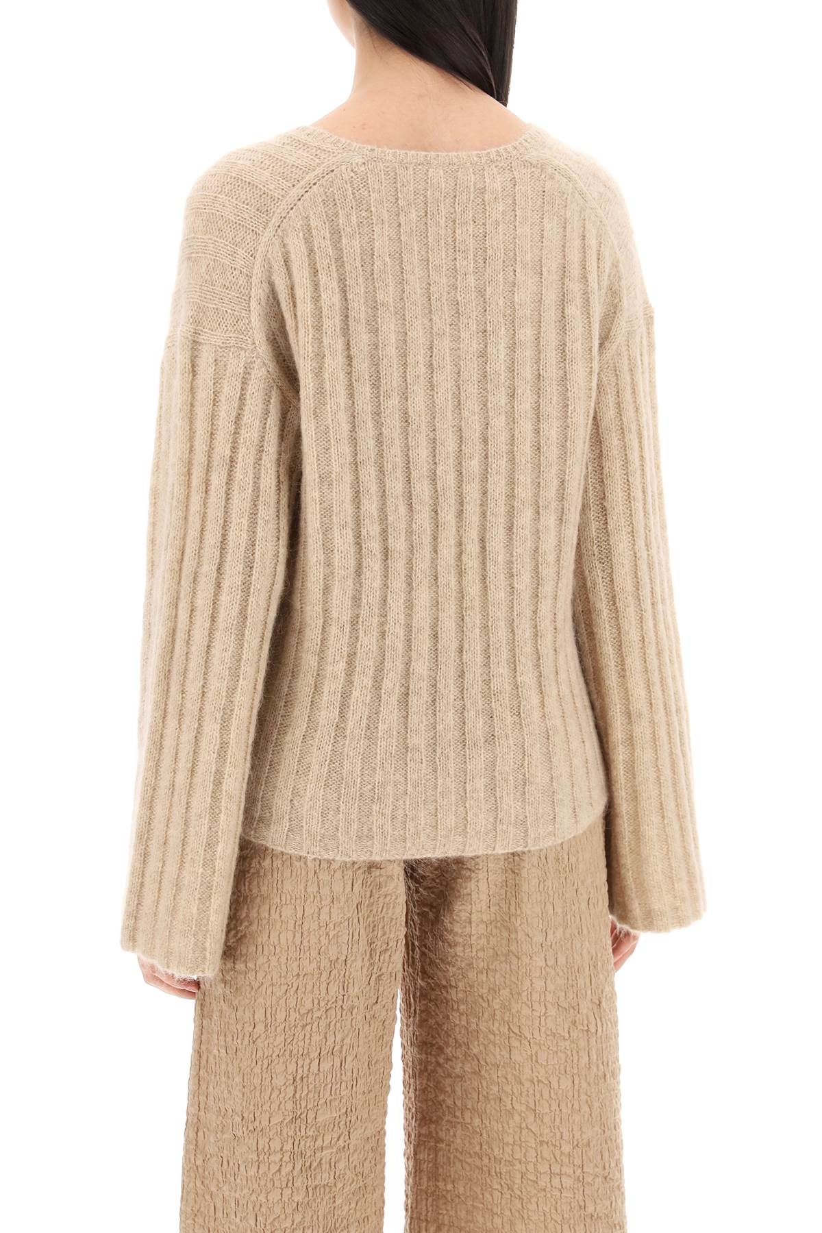 Shop By Malene Birger Cimone Sweater In Flat-ribbed Knit In Beige