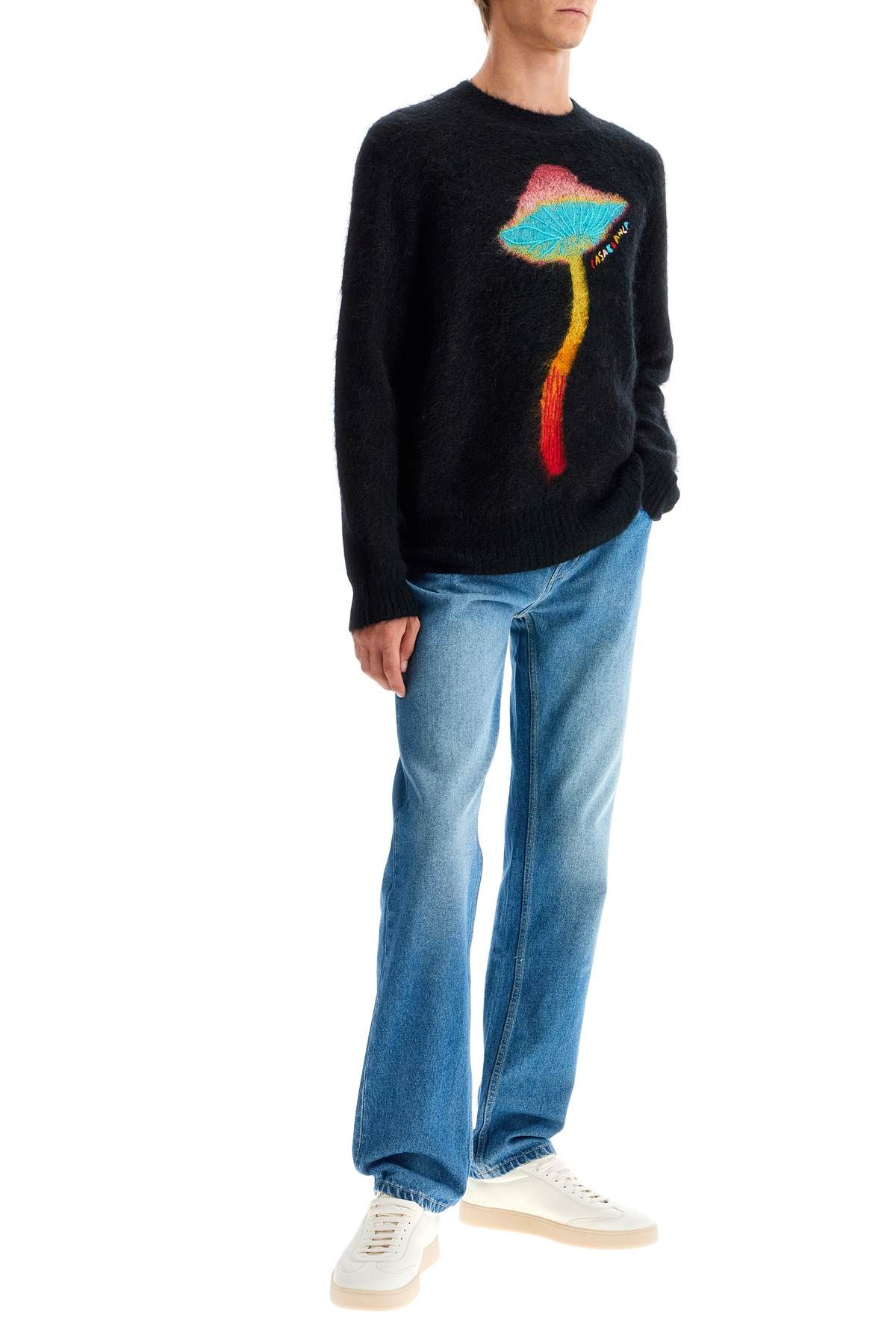 Shop Casablanca Rainbow Mushroom Sweater In Black