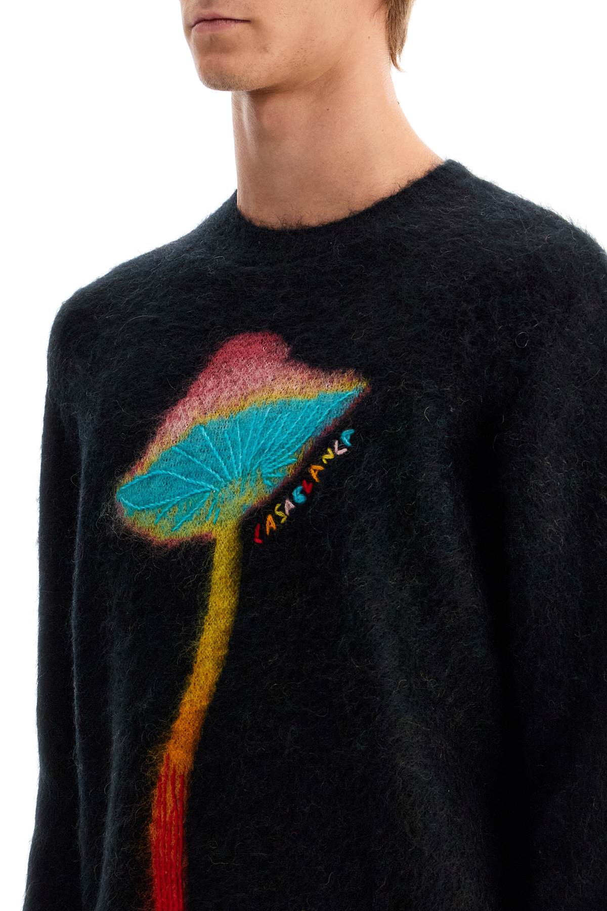 Shop Casablanca Rainbow Mushroom Sweater In Black