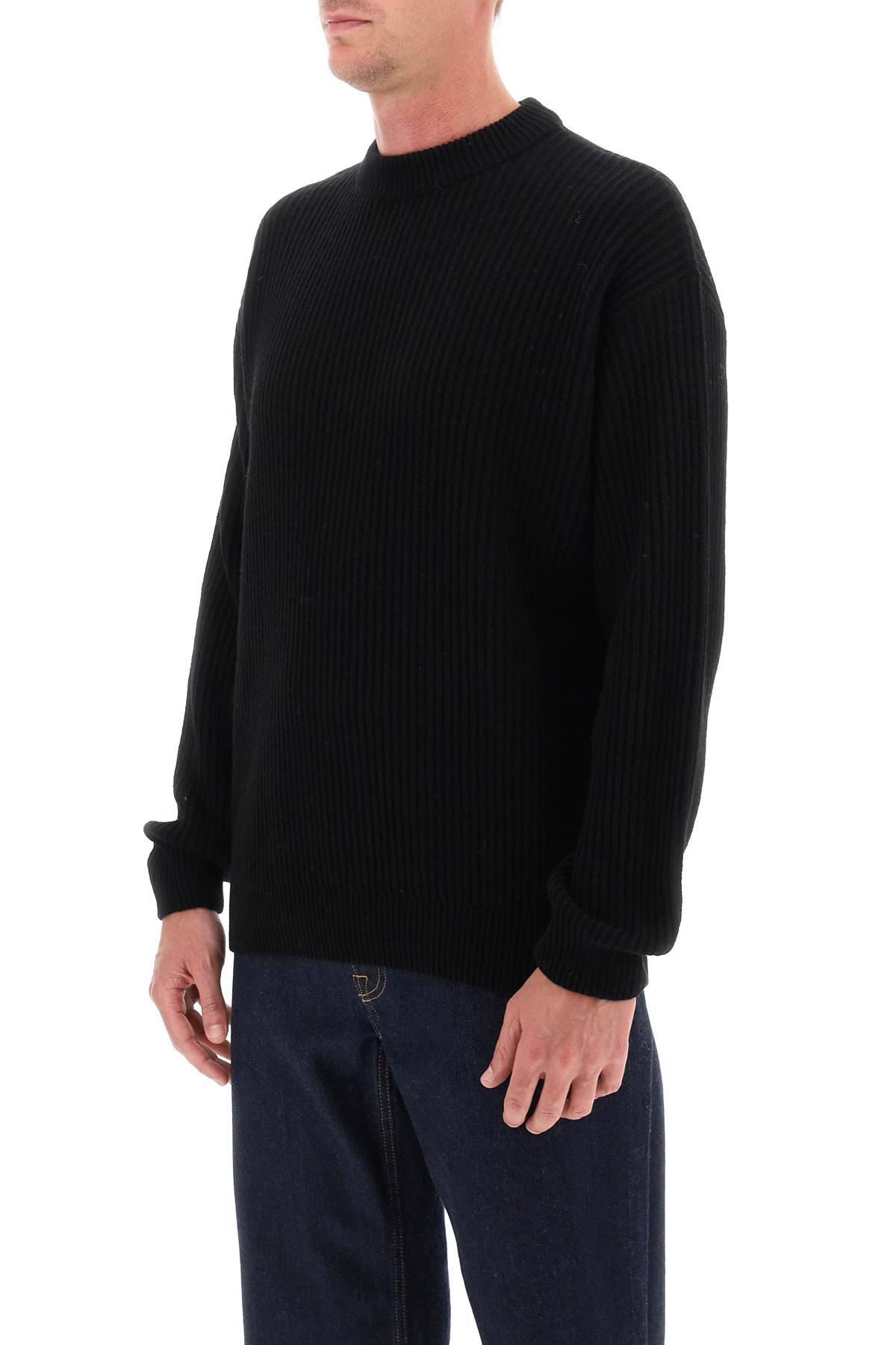 Shop Closed Recycled-wool Sweater In Black