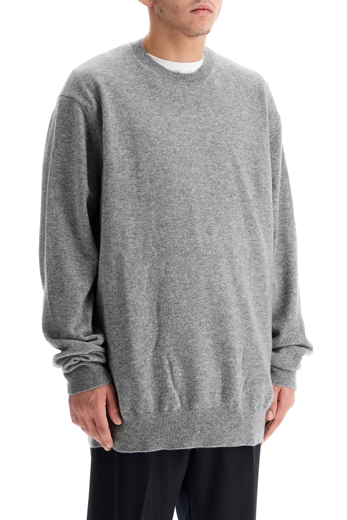 Shop Comme Des Garçons Shirt Wool Yarn Pullover Sweater In Grey