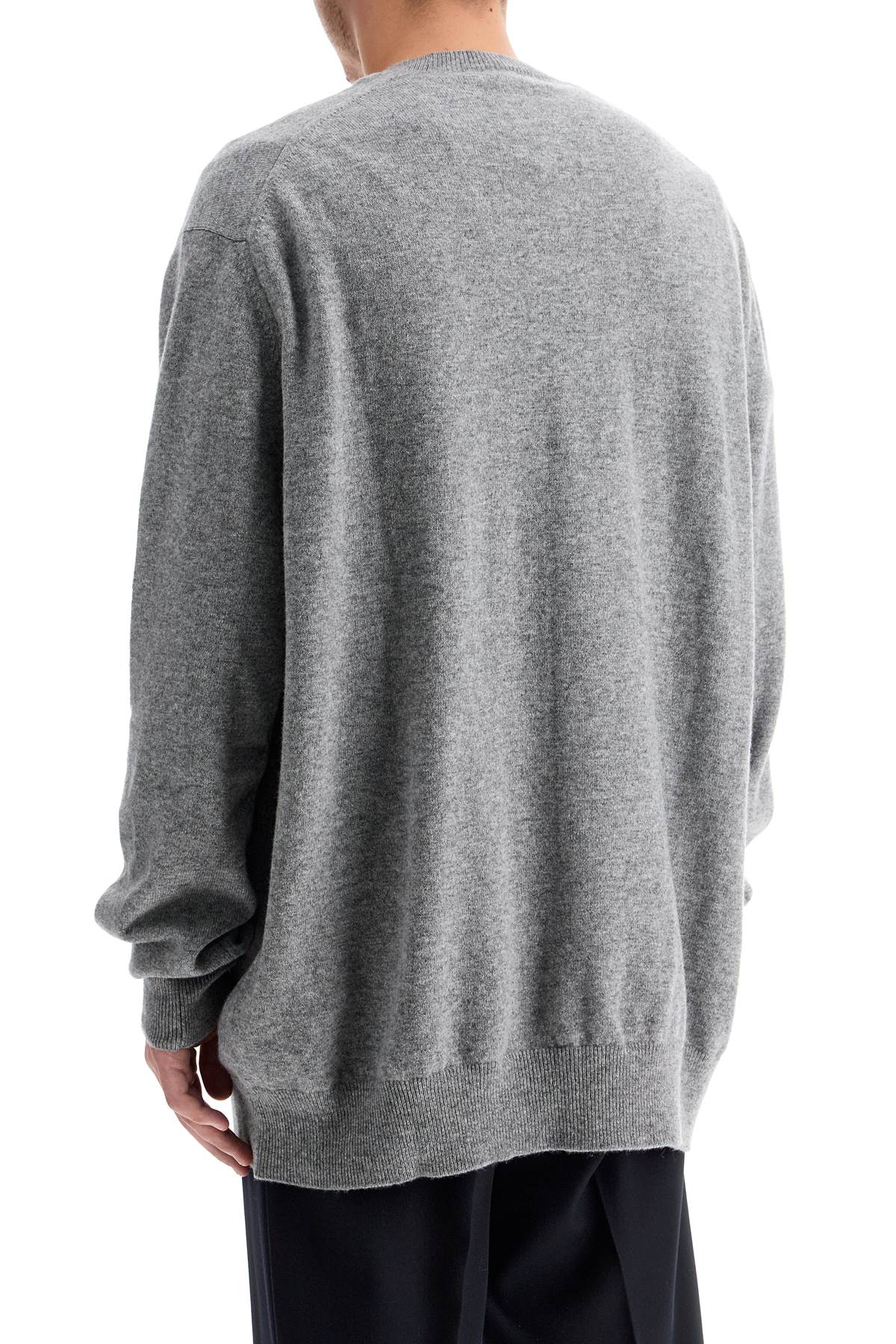 Shop Comme Des Garçons Shirt Wool Yarn Pullover Sweater In Grey