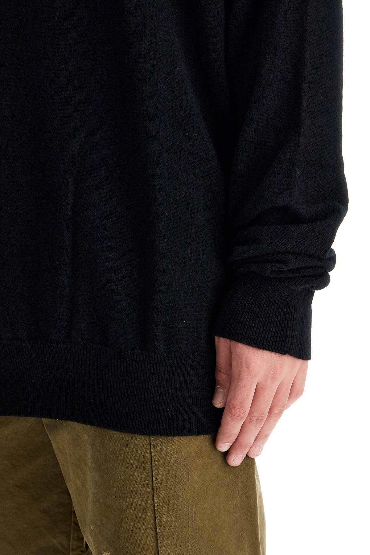 Shop Comme Des Garçons Shirt Wool Yarn Pullover Sweater In Black