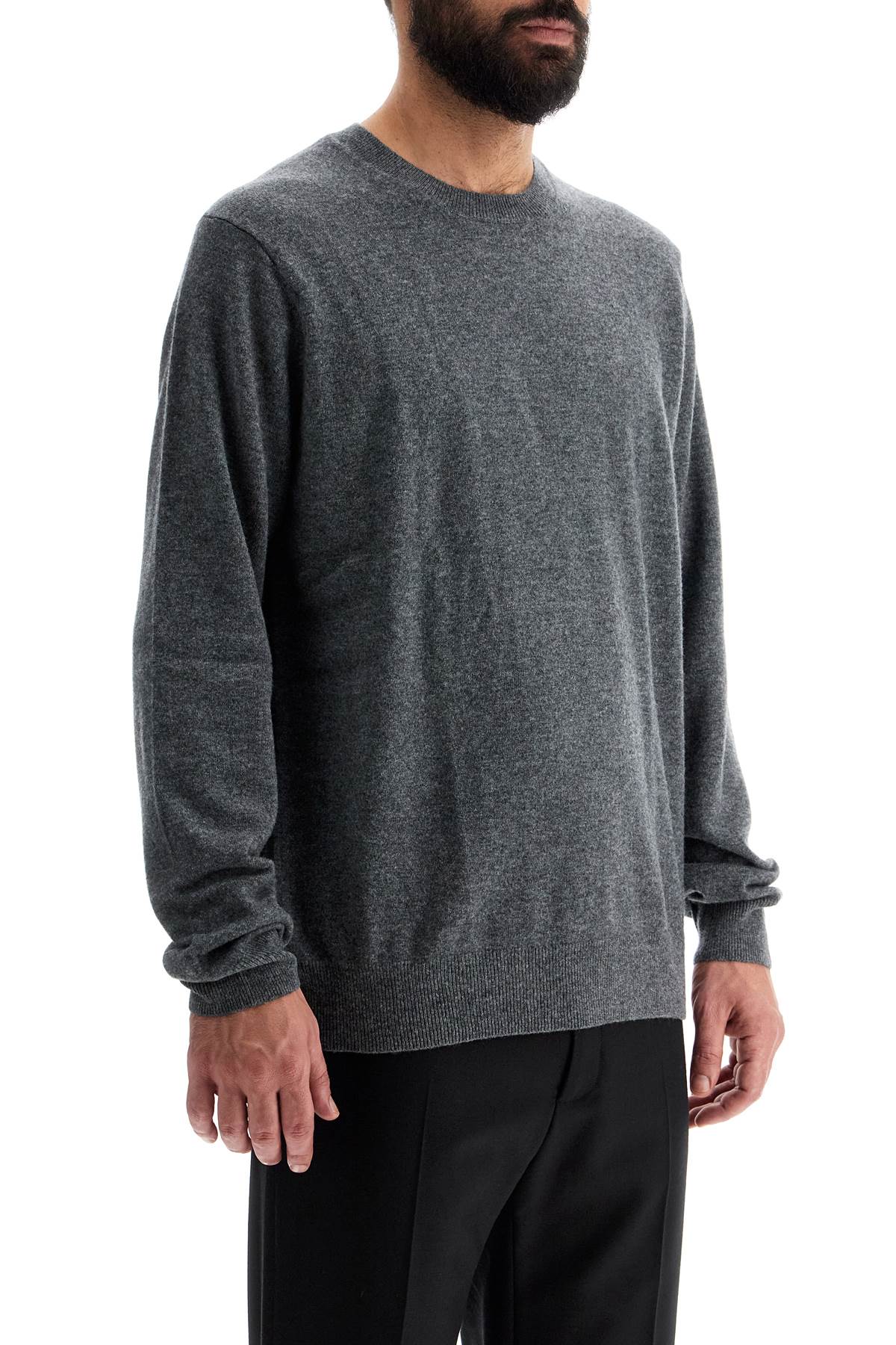 Shop Comme Des Garçons Shirt Wool Crewneck Pullover In Grey