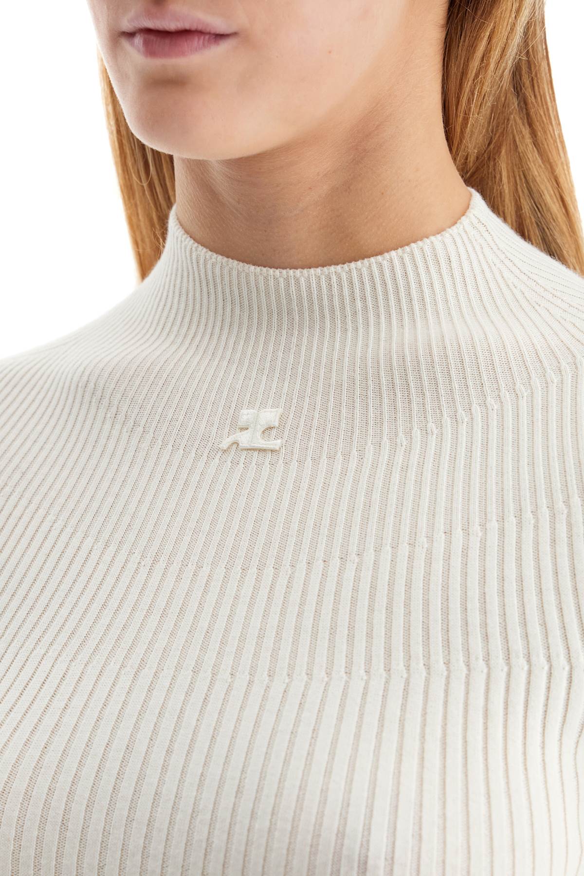 Shop Courrèges Fleece Pullover In Neutro