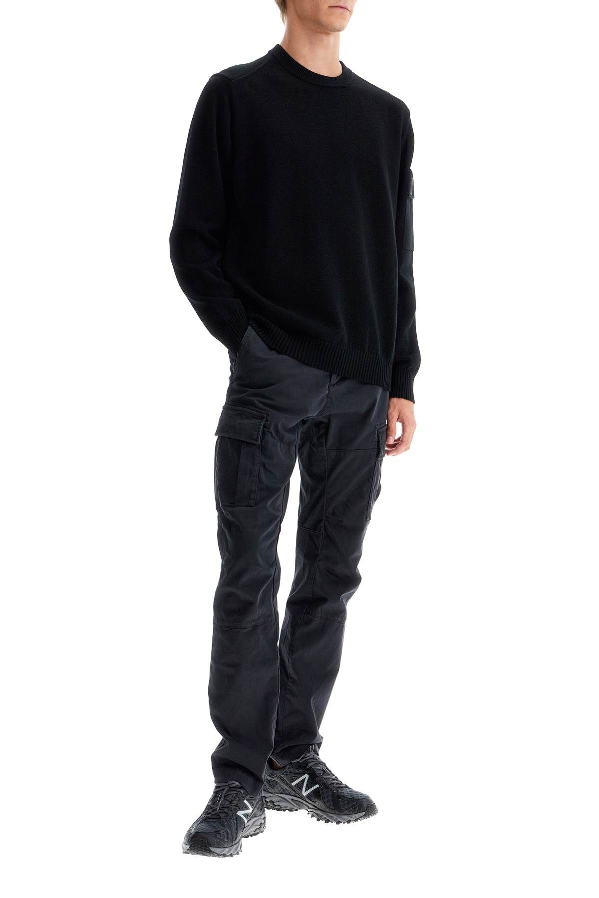 Shop C.p. Company Merino Wool Pullover Sweater In Black