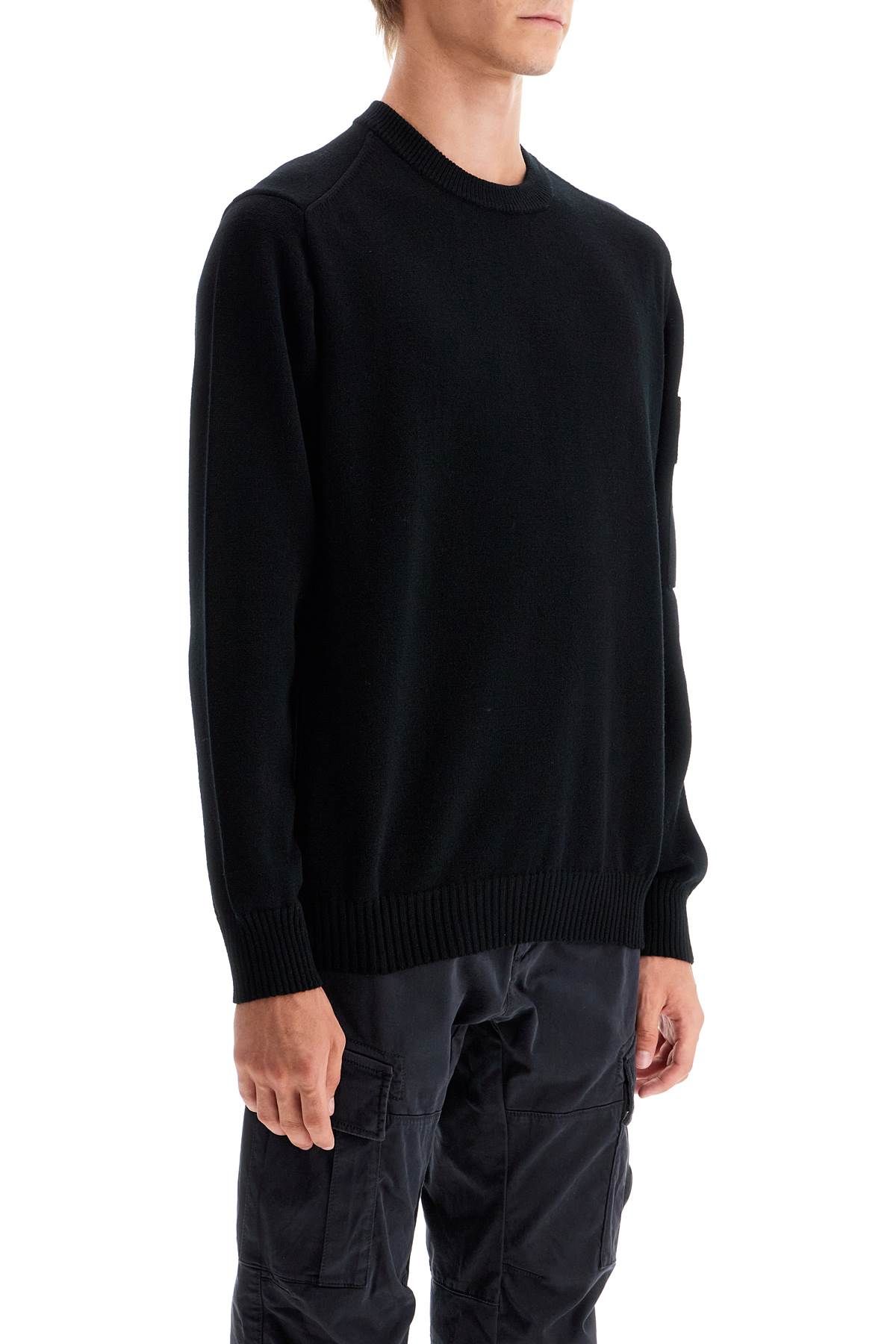 Shop C.p. Company Merino Wool Pullover Sweater In Black