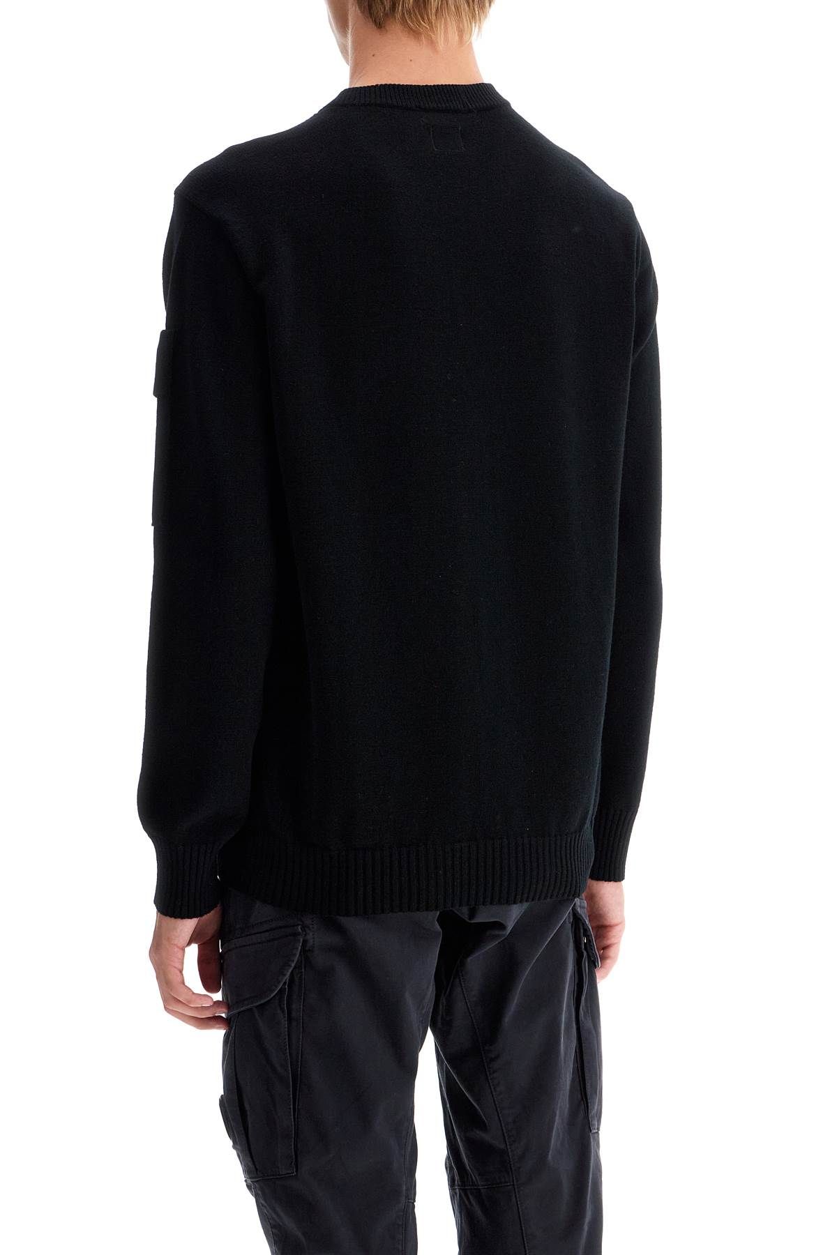 Shop C.p. Company Merino Wool Pullover Sweater In Black