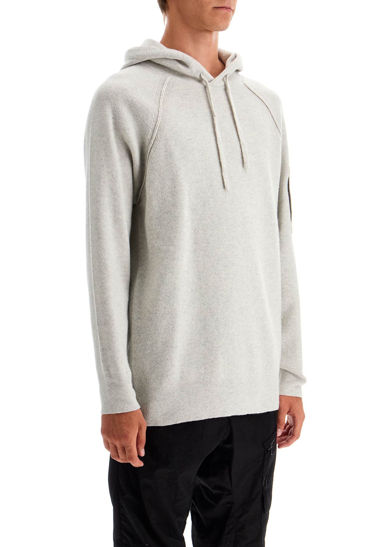 Shop C.p. Company Hooded Sweatshirt In Wool Blend In Neutro