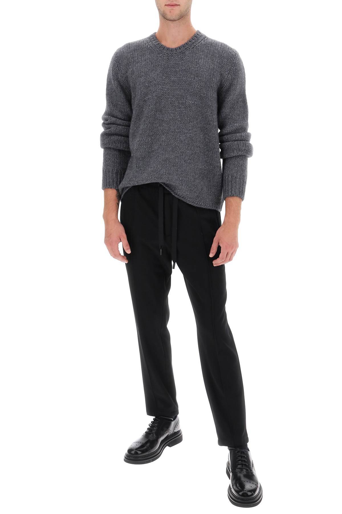 Shop Dolce & Gabbana Wool And Alpaca Sweater In Grey