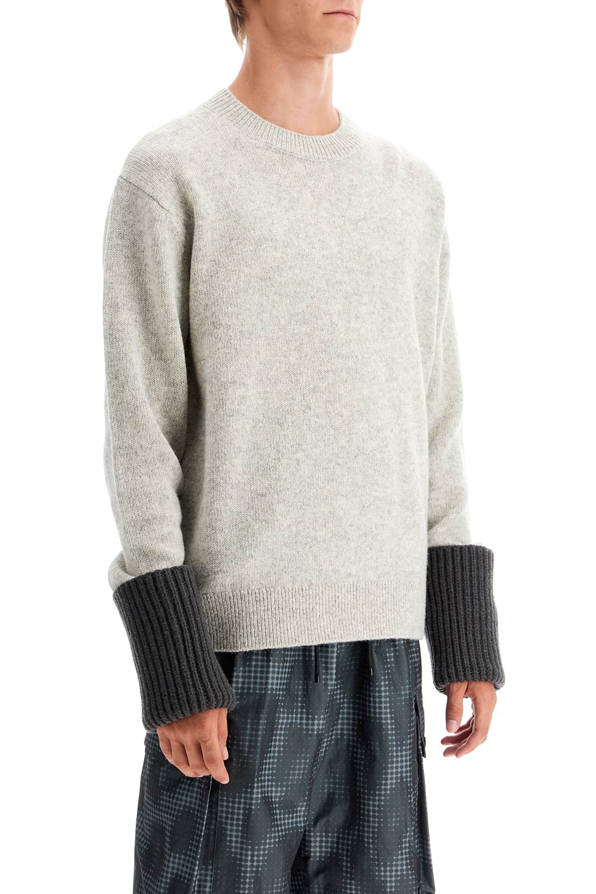 Shop Dries Van Noten Mumu Pullover With Maxi Cuffs In Grey