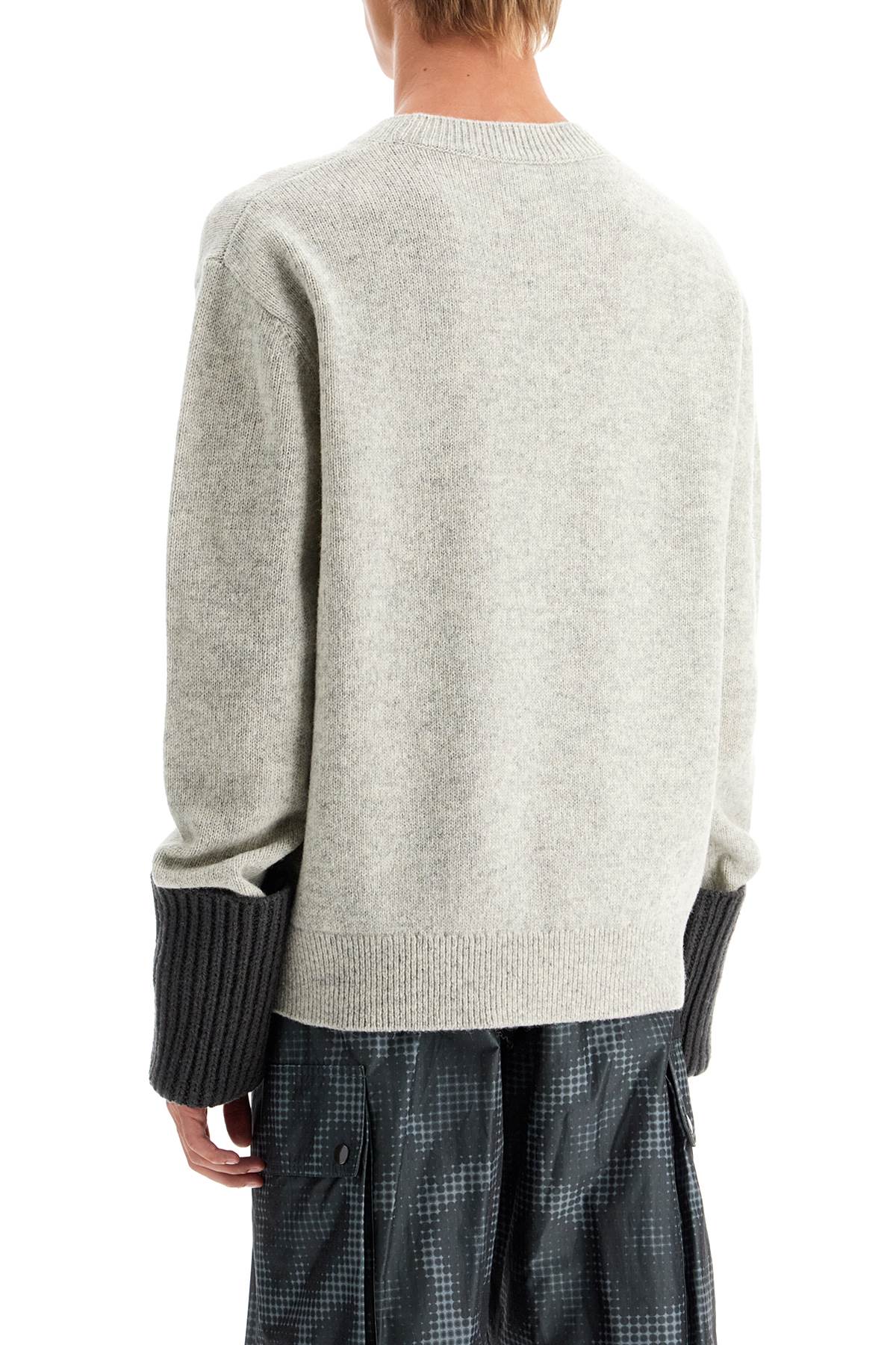 Shop Dries Van Noten Mumu Pullover With Maxi Cuffs In Grey