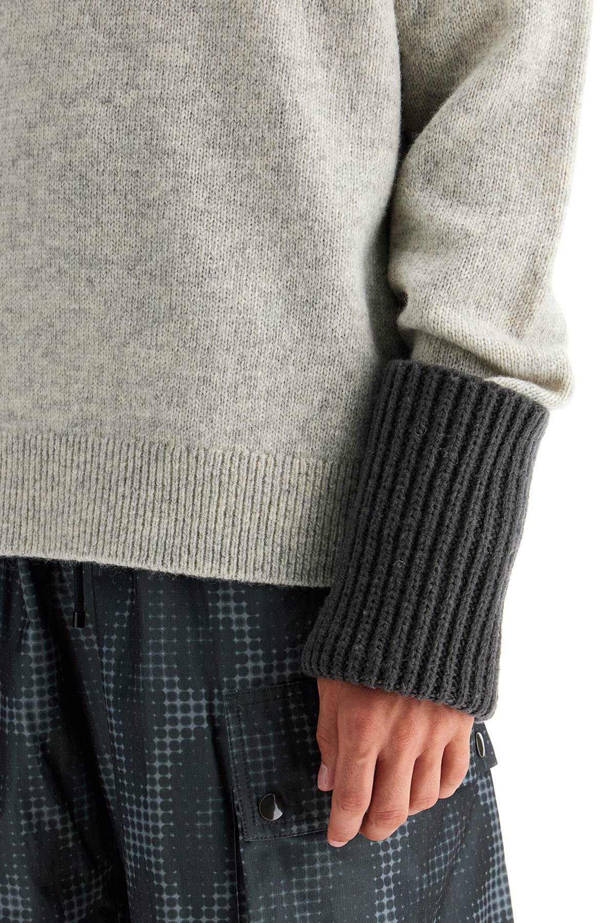 Shop Dries Van Noten Mumu Pullover With Maxi Cuffs In Grey