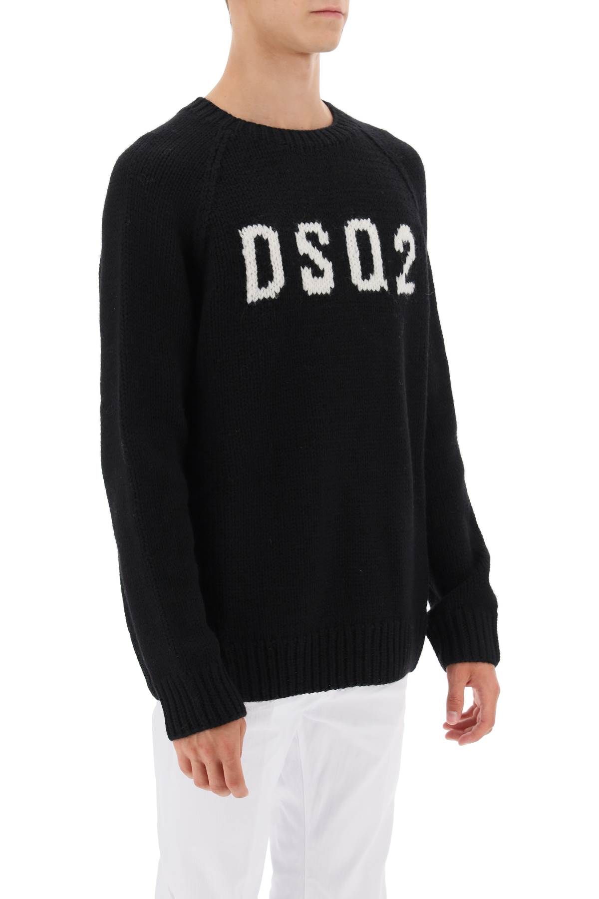 Shop Dsquared2 Dsq2 Wool Sweater In Black