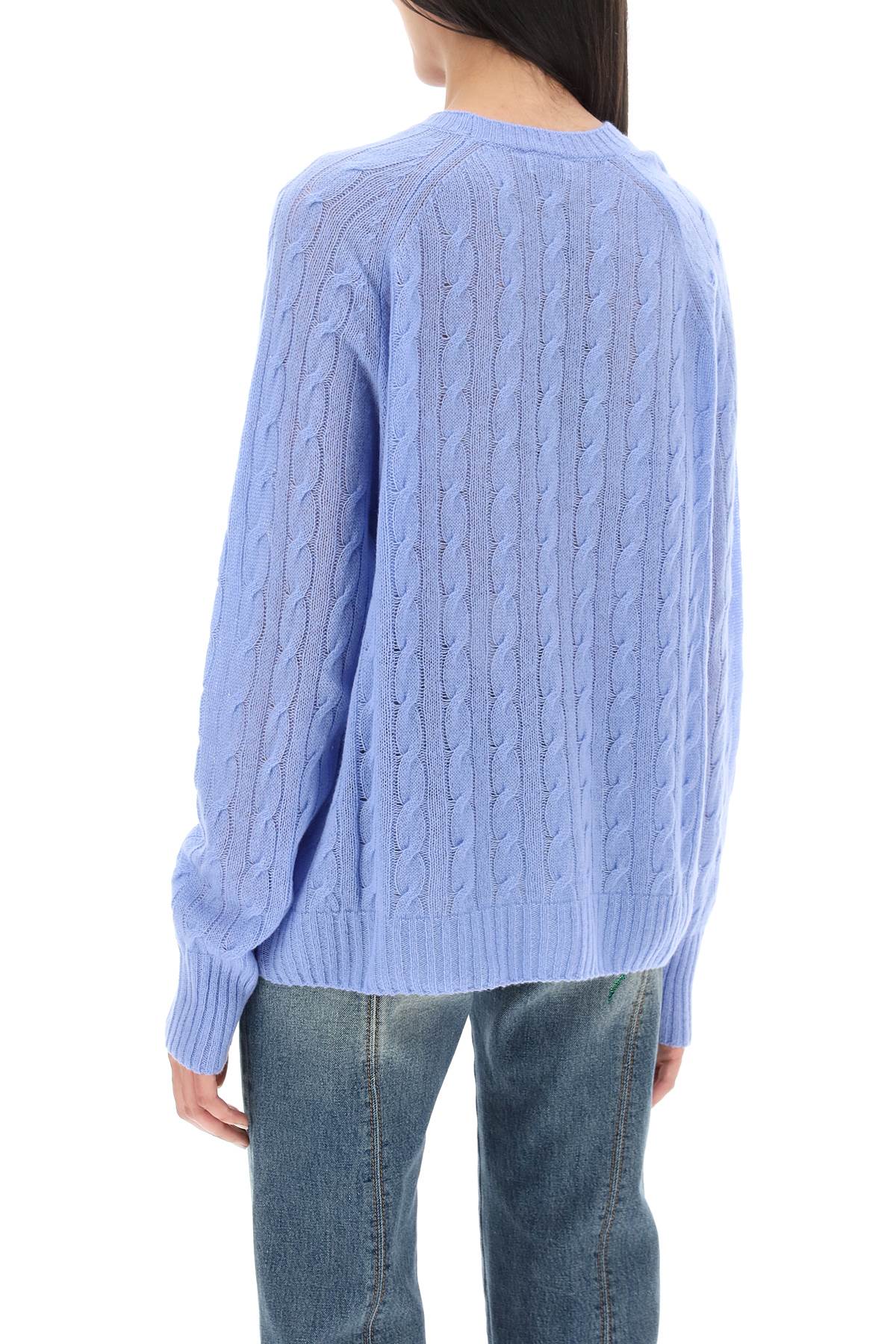 Shop Etro Cashmere Sweater With Pegasus Embroidery In Light Blue