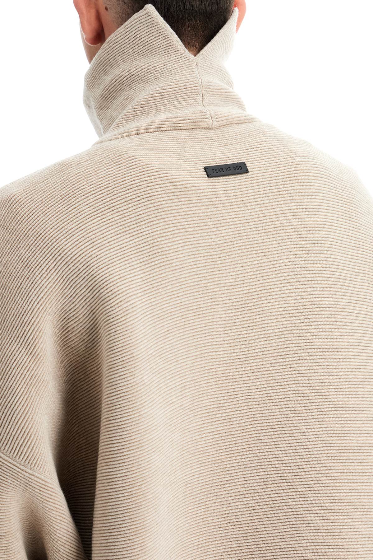 Shop Fear Of God High-neck Ottoman Pullover In Beige