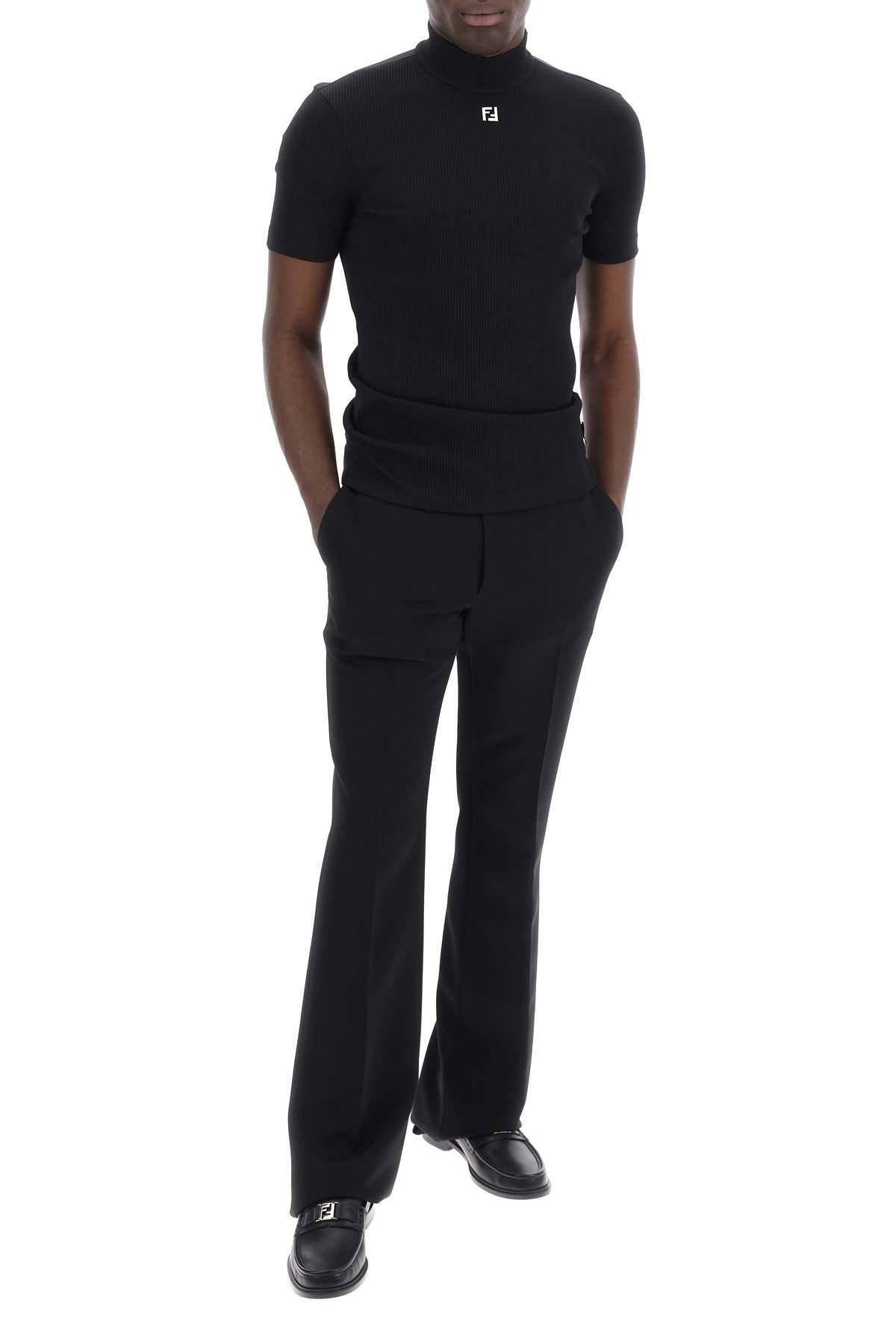 Shop Fendi Fit  Short-sleeved Slim In Black