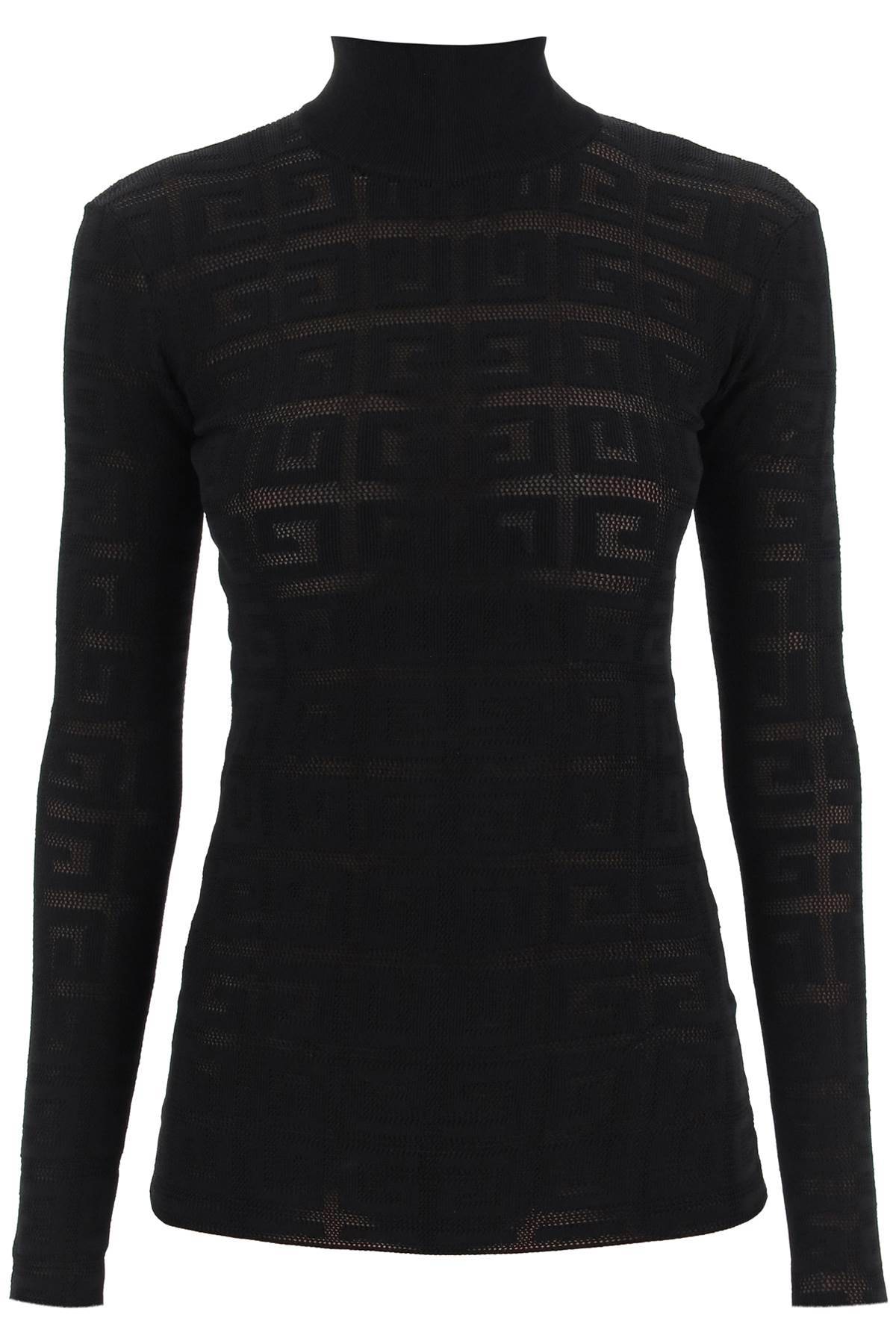 Givenchy 4g Monogram Jacquard Knit Turtlenck Sweater In Black