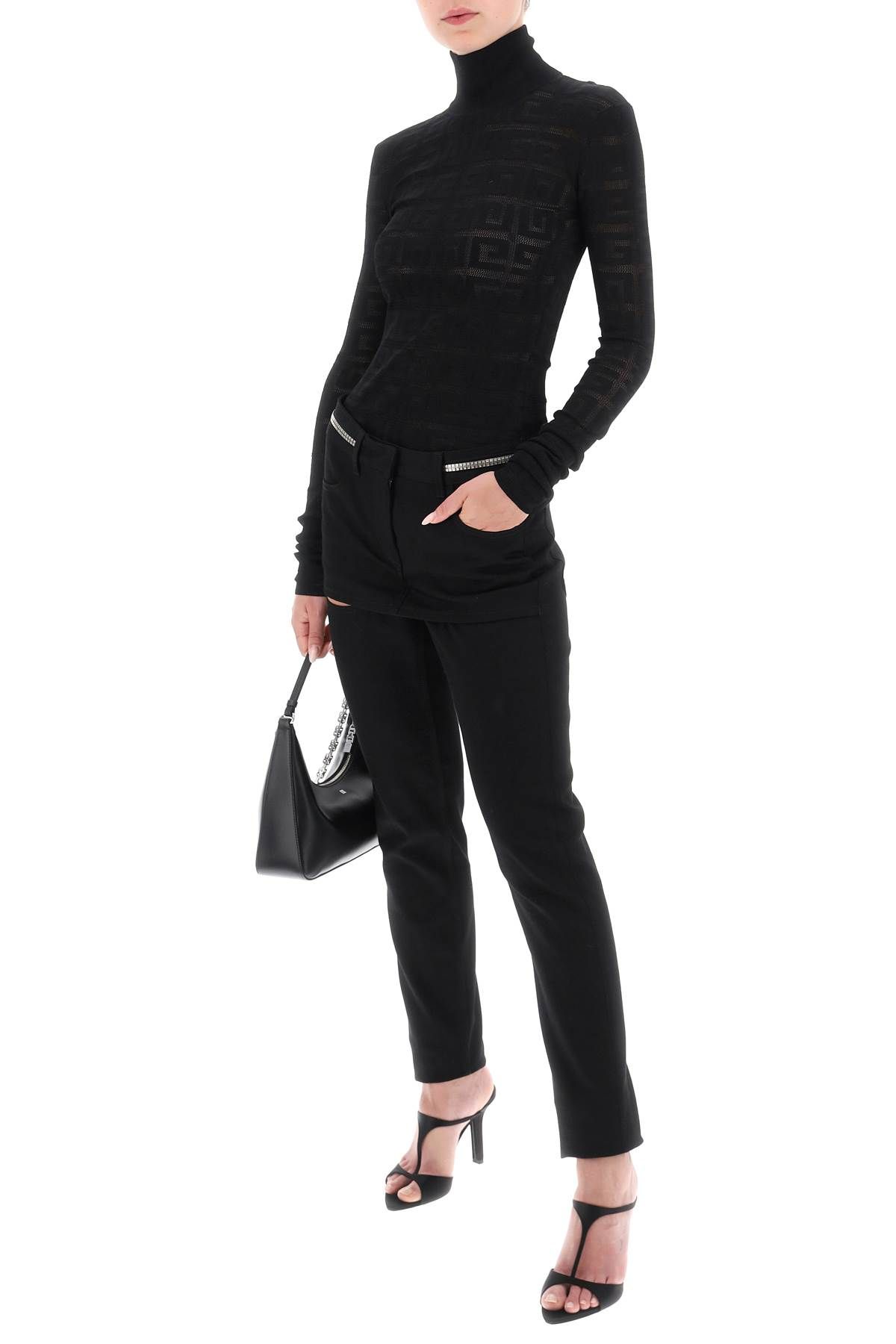 Shop Givenchy 4g Monogram Jacquard Knit Turtlenck Sweater In Black