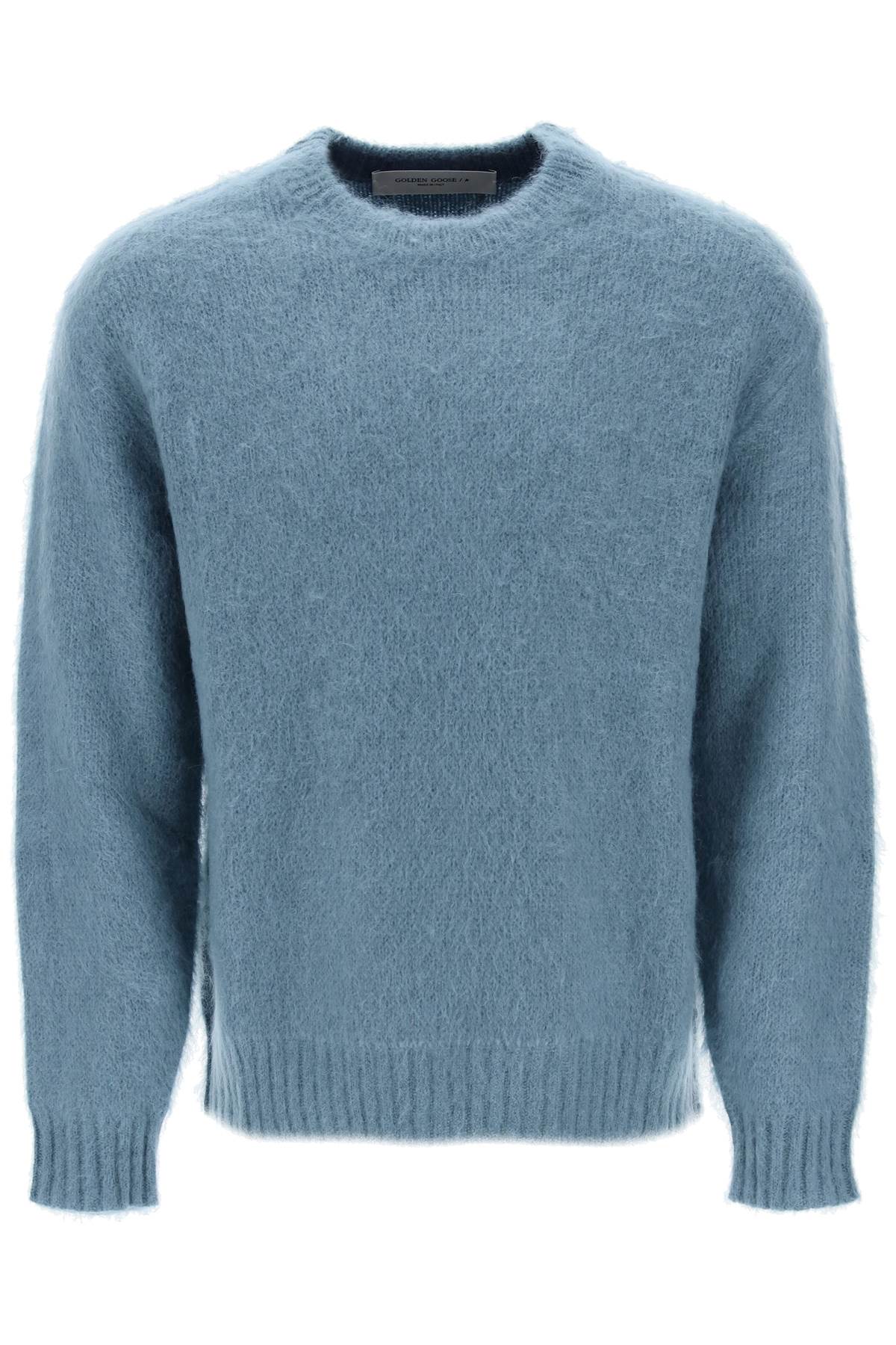 Shop Golden Goose 'devis' Brushed Mohair And Wool Sweater In Light Blue
