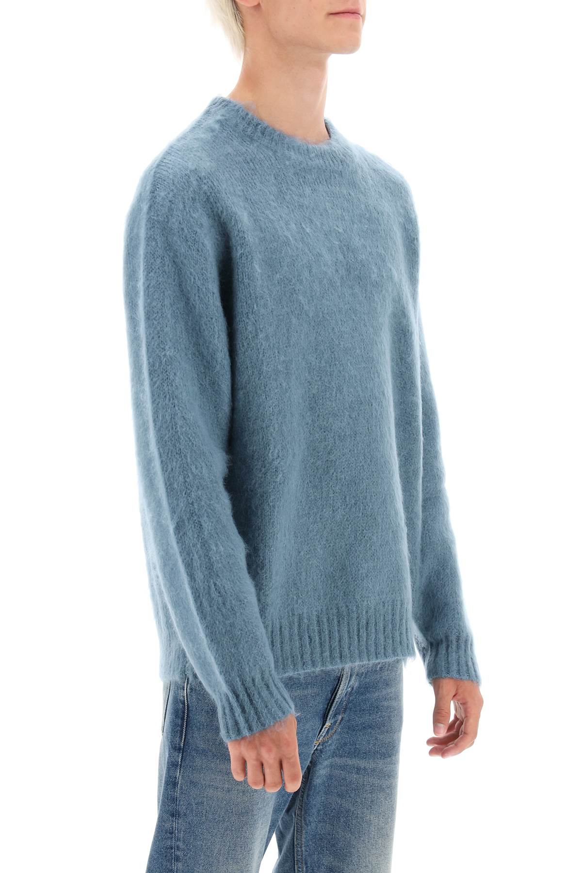 Shop Golden Goose 'devis' Brushed Mohair And Wool Sweater In Light Blue