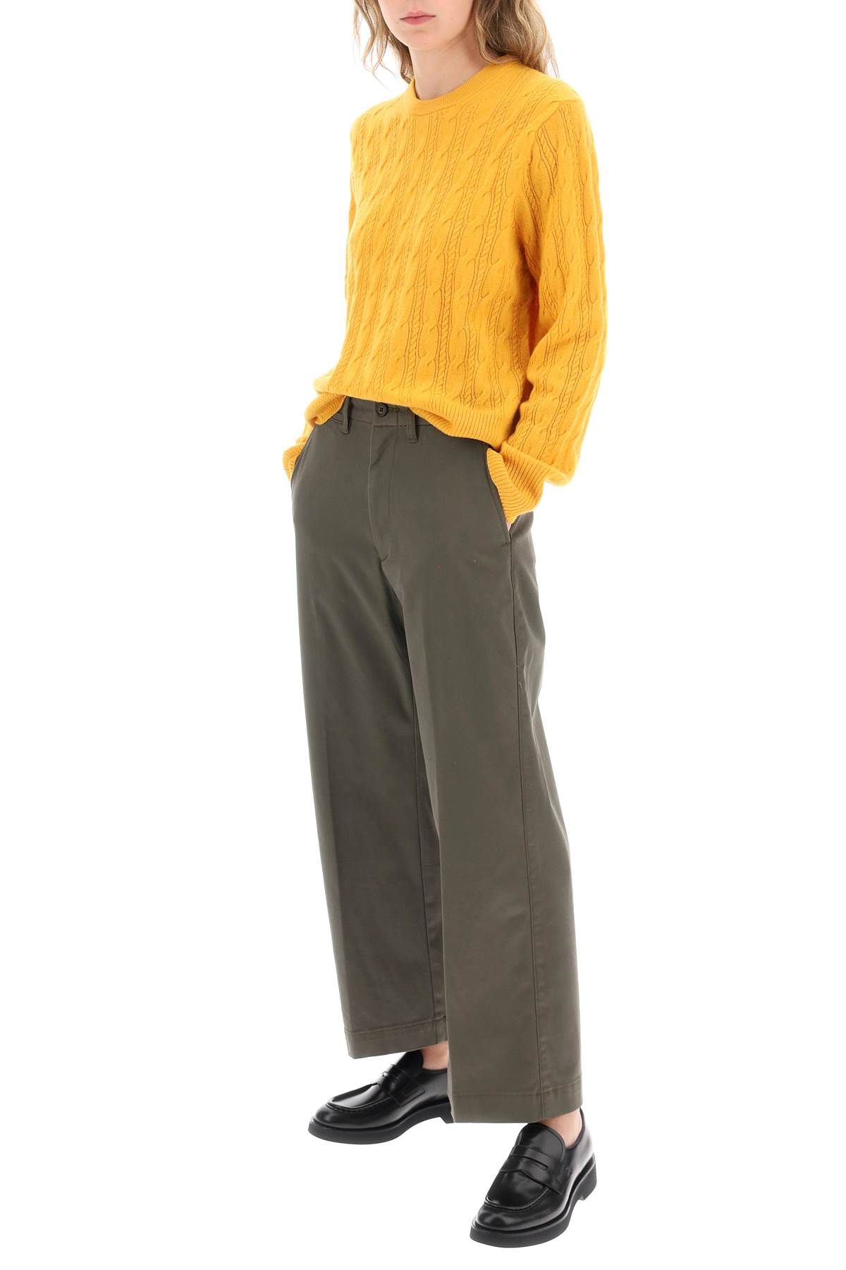 Shop Guest In Residence Twin Cable Cashmere Sweater In Yellow
